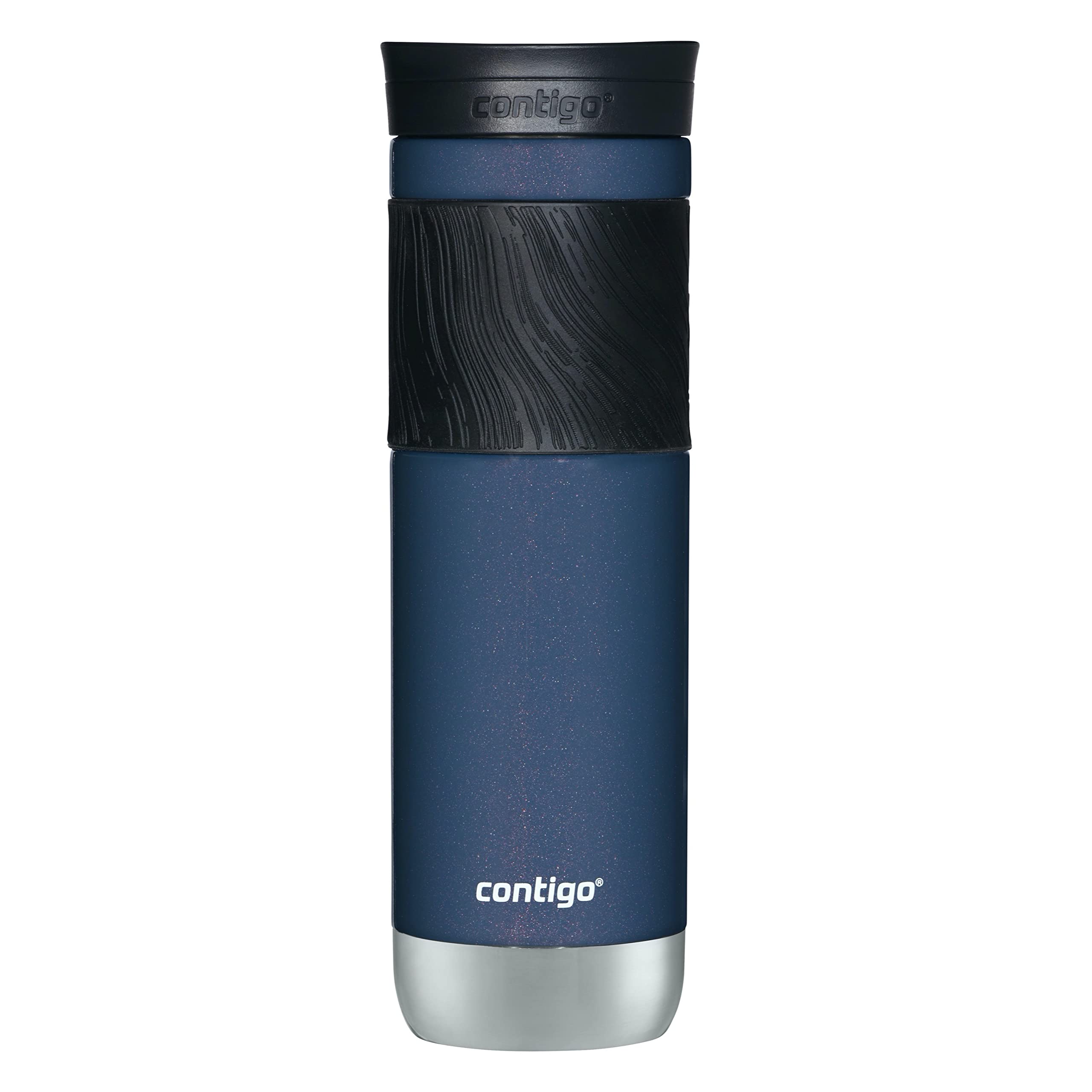 Contigo Byron Vacuum-Insulated Stainless Steel Travel Mug with Leak-Proof Lid Reusable Coffee Mug or Water Bottle BPA-Free 16oz Licorice Keeps Beverages Hot for 6 Hours or Cold for 12 Hours