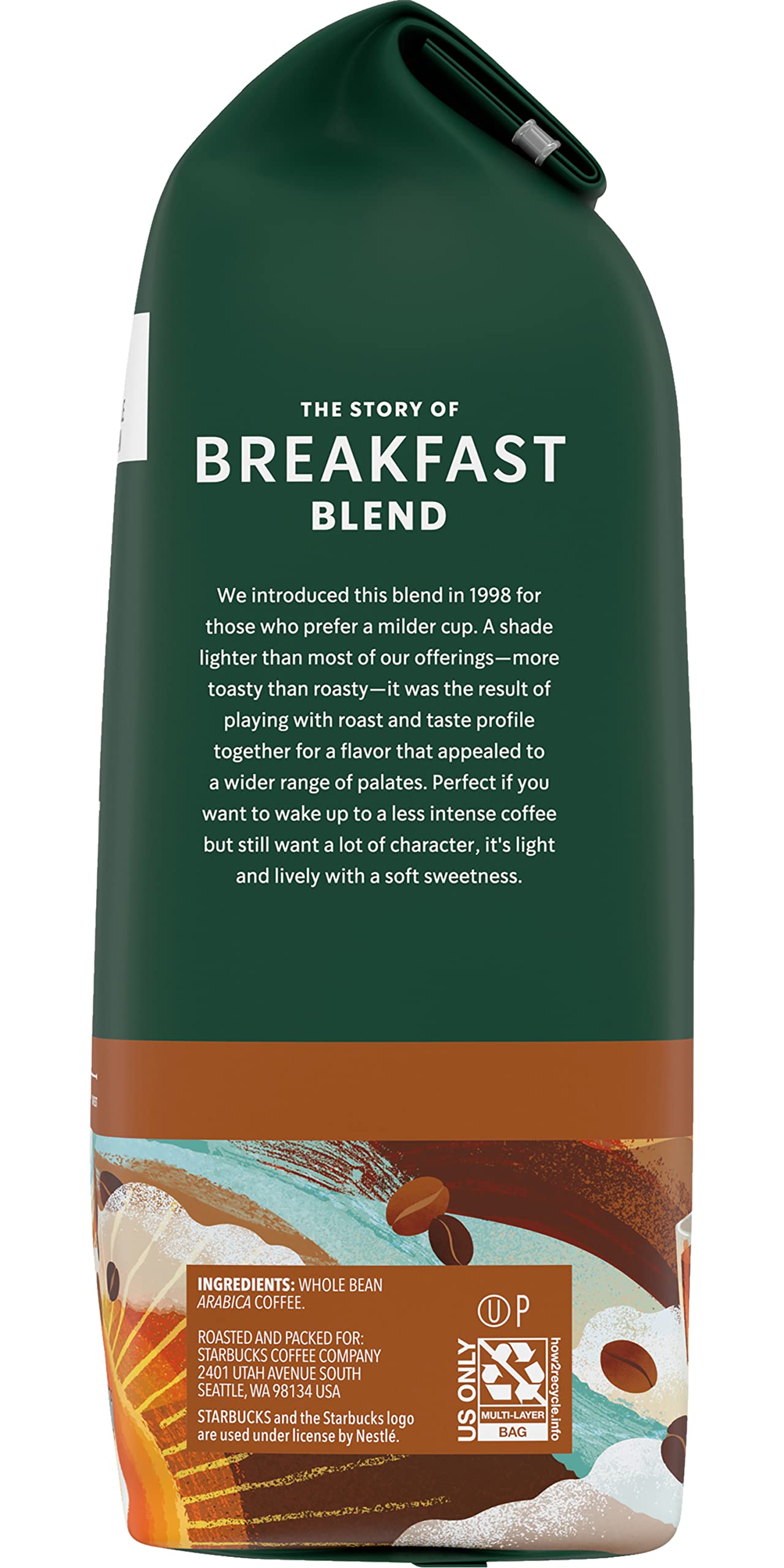 Starbucks Whole Coffee Beans, Medium Roast Hot or Iced Coffee, Pike Place Roast, 28 oz