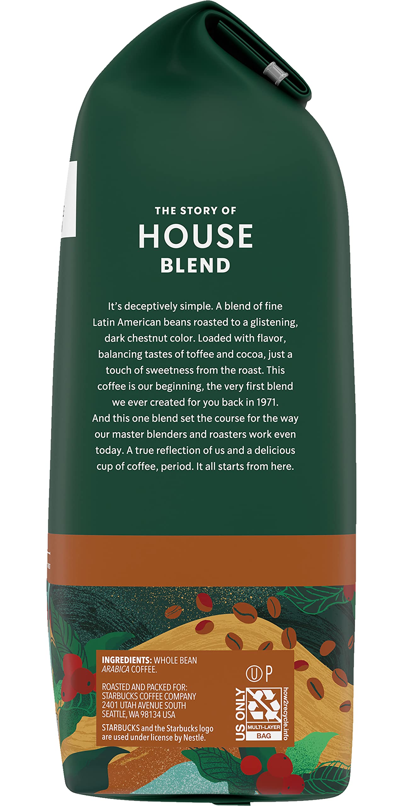 Starbucks Whole Coffee Beans, Medium Roast Hot or Iced Coffee, Pike Place Roast, 28 oz