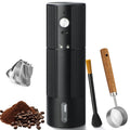 Portable Coffee Grinder Electric Burr Coffee Grinder with 45 Adjustable Settings, Rechargeable Coffee Grinders for Espresso, Travel, Camping and Office (Silver)