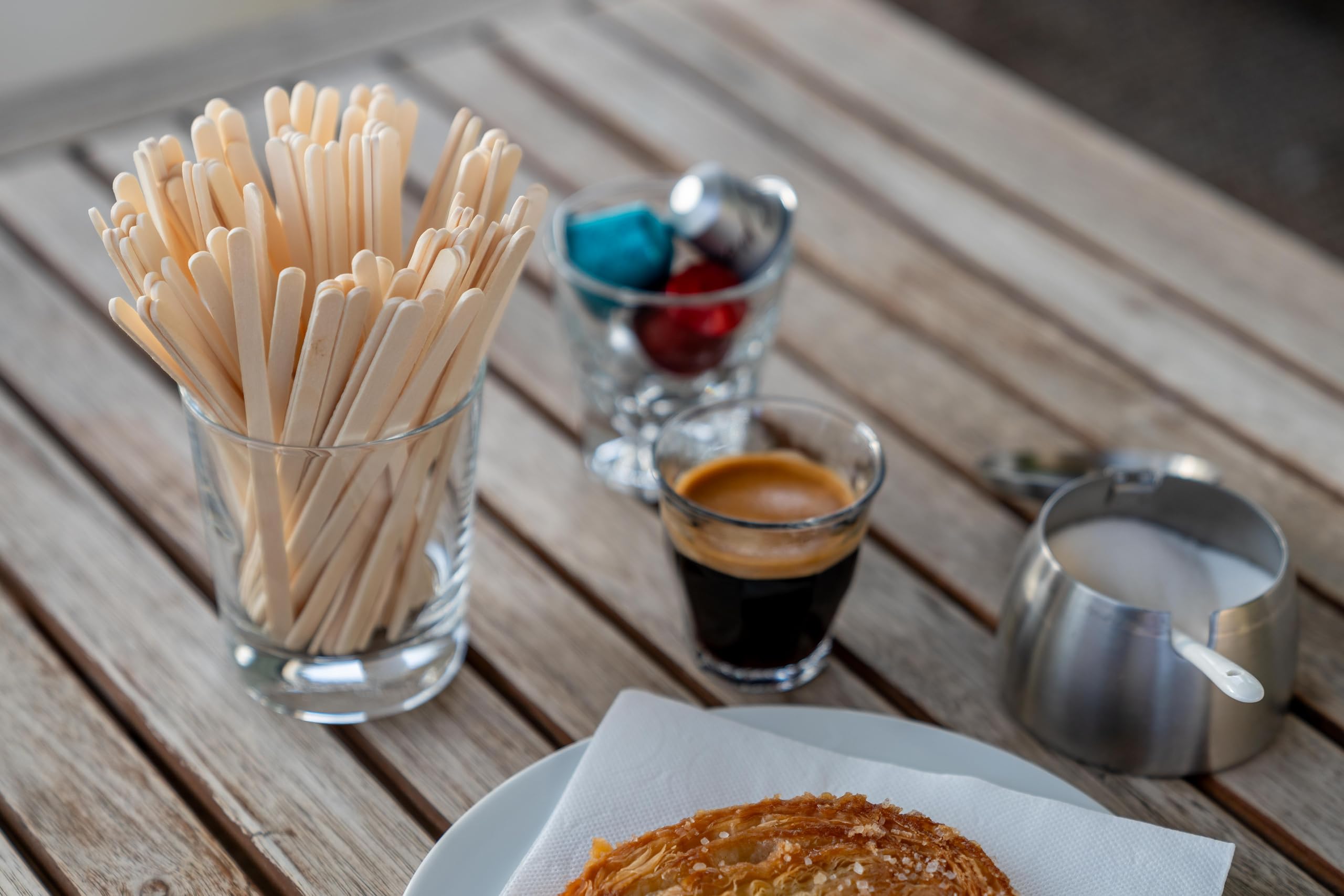 5.5 Inch Wooden Coffee Stirrers, 500 Count, Disposable & Compostable Wood Coffee Stick Stirrers | Eco-Friendly, Sustainable, Organic, Biodegradable, Vegan-Friendly Coffee Station Supplies