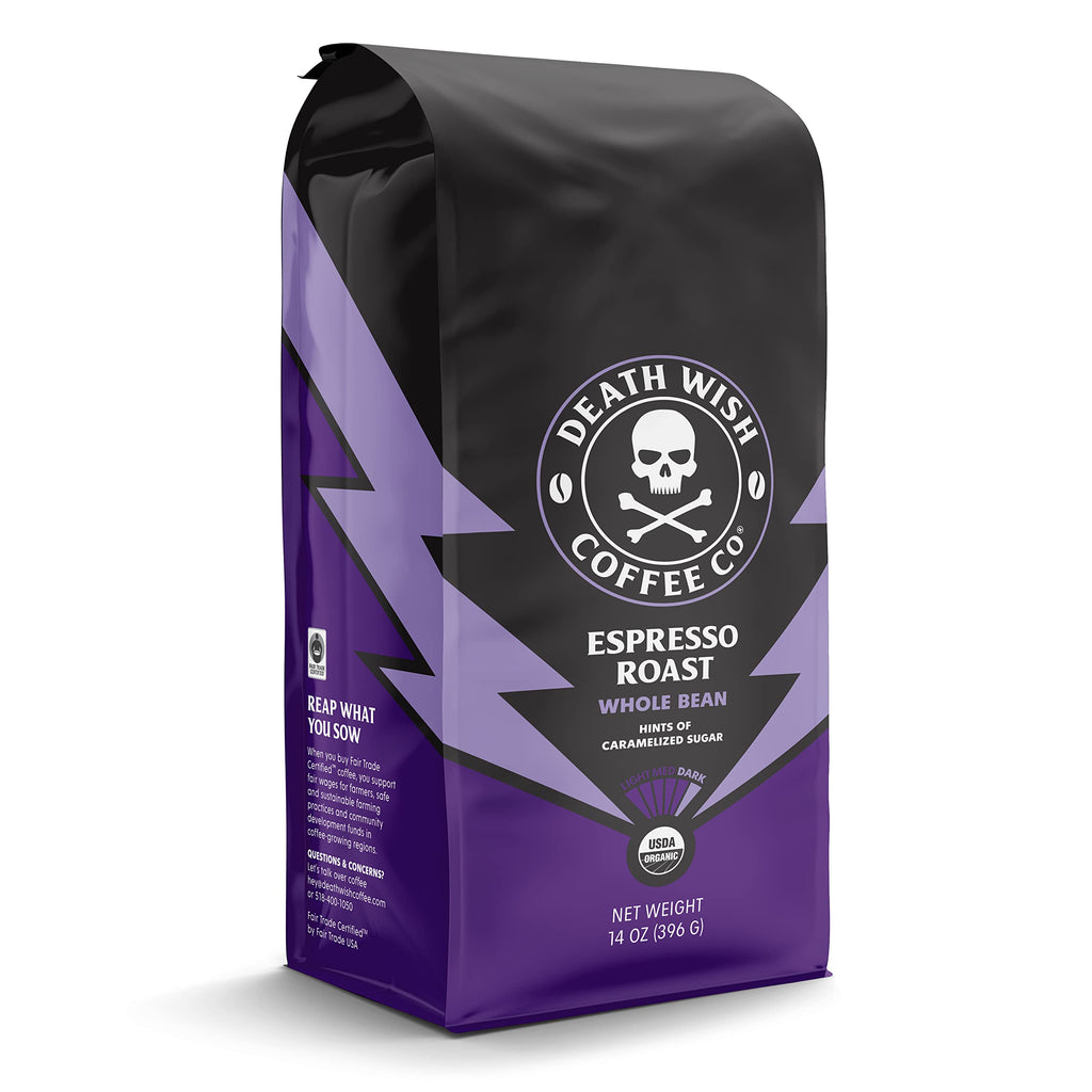 Death Wish Coffee, Valhalla Java Odinforce Blend Whole Bean, USDA Organic and Fair Trade, 12 oz (Pack of 1)