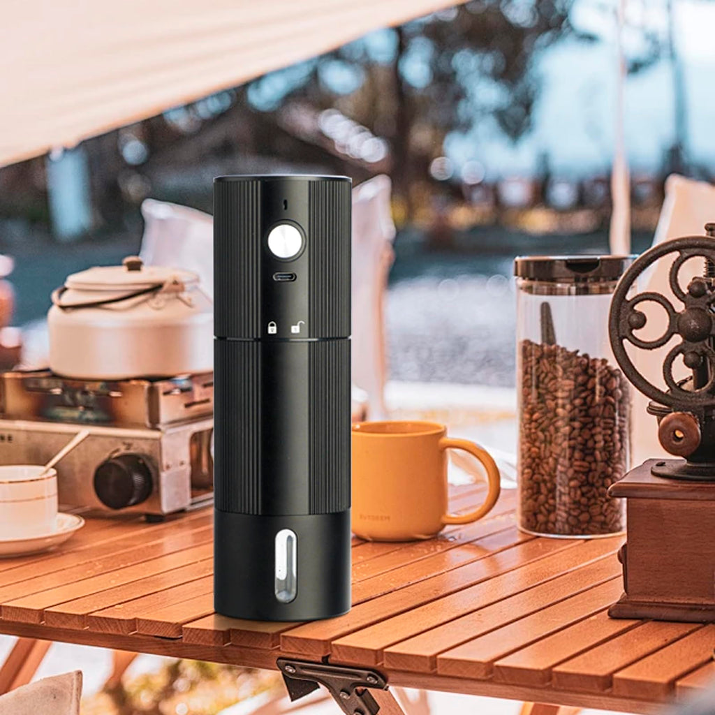 Portable Coffee Grinder Electric Burr Coffee Grinder with 45 Adjustable Settings, Rechargeable Coffee Grinders for Espresso, Travel, Camping and Office (Silver)