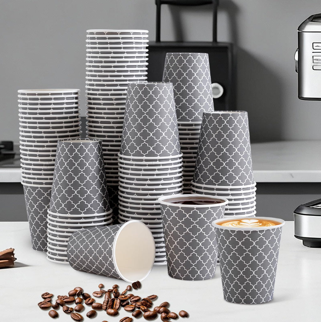 Lamosi Coffee Cups 12 oz 180 Pack, Disposable Paper Coffee Cups, Disposable Cups,12 oz Hot Cup,12oz Paper Insulated Cup for Cold Hot Drinks (No Lids)