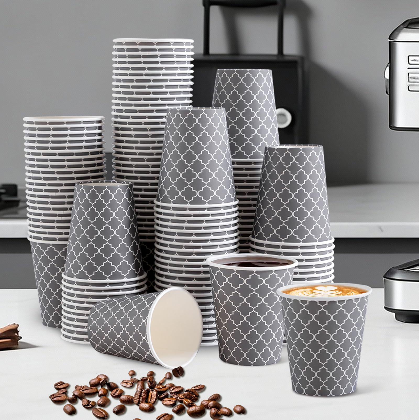 Lamosi Coffee Cups 12 oz 180 Pack, Disposable Paper Coffee Cups, Disposable Cups,12 oz Hot Cup,12oz Paper Insulated Cup for Cold Hot Drinks (No Lids)