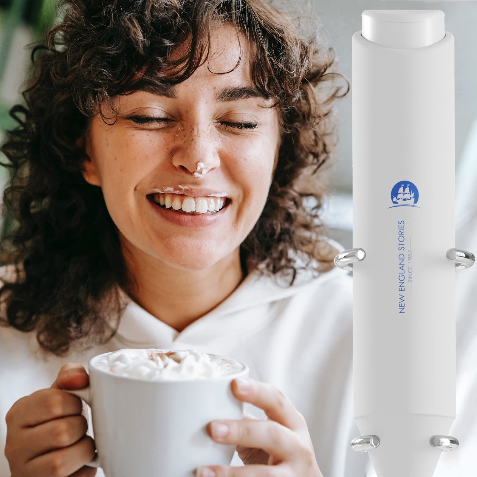 Powerful Milk Frother Handheld Foam Maker, Mini Whisk Drink Mixer for Coffee, Cappuccino, Latte, Matcha, Hot Chocolate, No Stand, Green