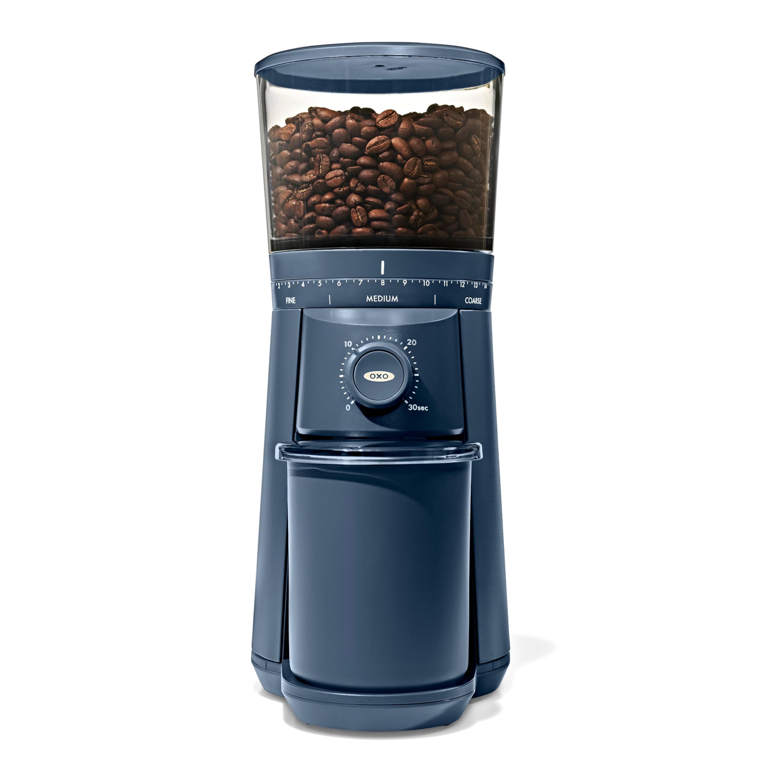 OXO Brew Conical Burr Coffee Grinder - Storm Blue, Stainless Steel Burrs, One-Touch Automatic Smart Grind