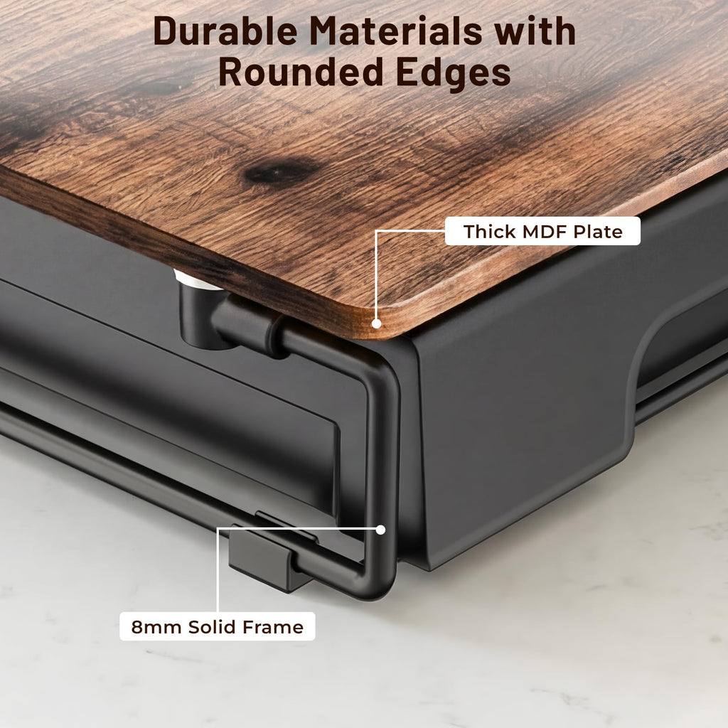 EVERIE Nespresso Vertuo Pod Holder Drawer, Coffee Pod Organizer with Universal Slots, Holds 40 Large or 52 Small Capsules, Tempered Glass Top Storage Drawer for Coffee Makers, 12" x 16.5" x 3.5"