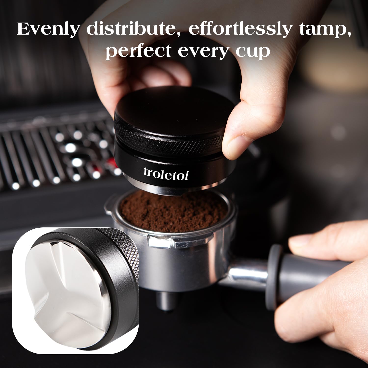 7 PCS Espresso Accessories Kit: 53.3mm Espresso Tamper, Coffee Distributor, Puck Screen, Dosing Funnel and WDT Tool, Espresso Tools Set Fits Breville 54mm Espresso Machines and Portafilters