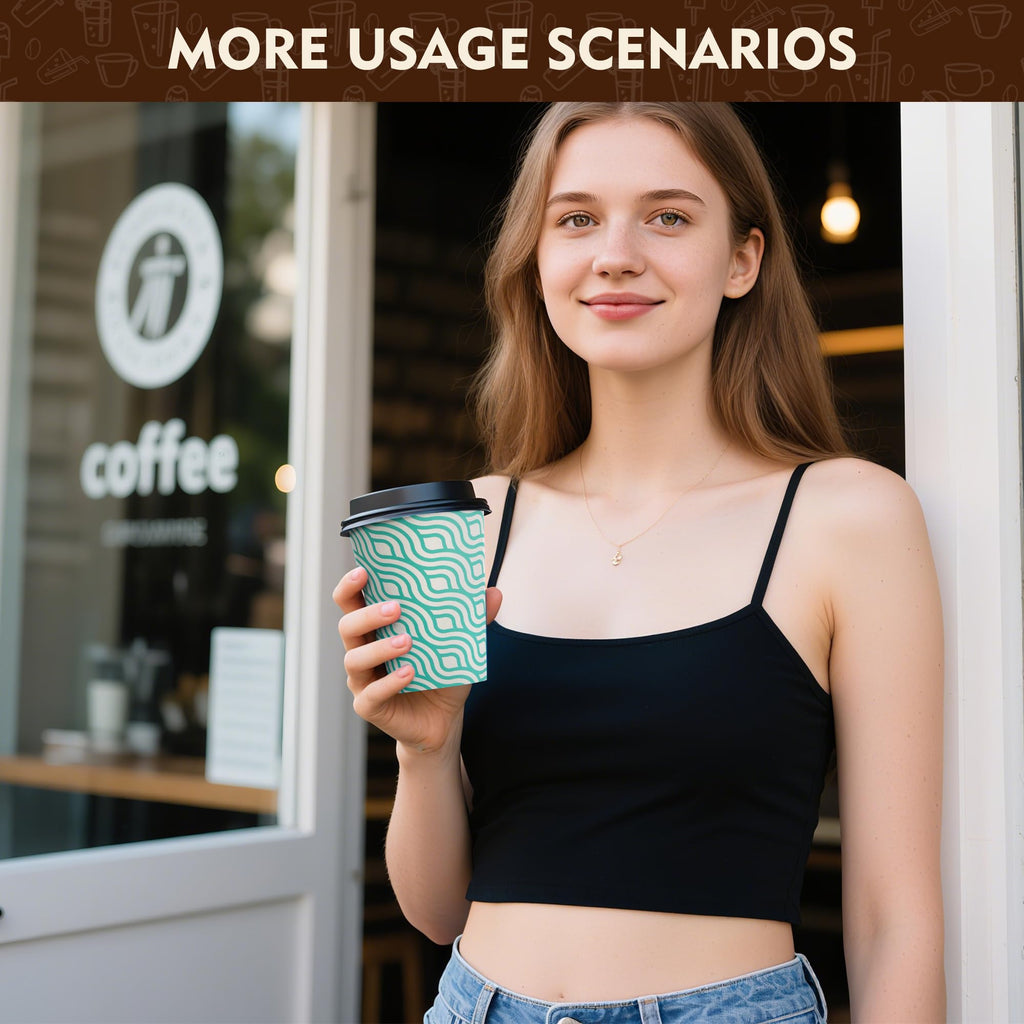 YEEHAW 100 Pack 16 oz Disposable Coffee Cups with Lids, Heat & Leak-proof Paper Cups, to Go Coffee Cups for Hot & Cold Beverage