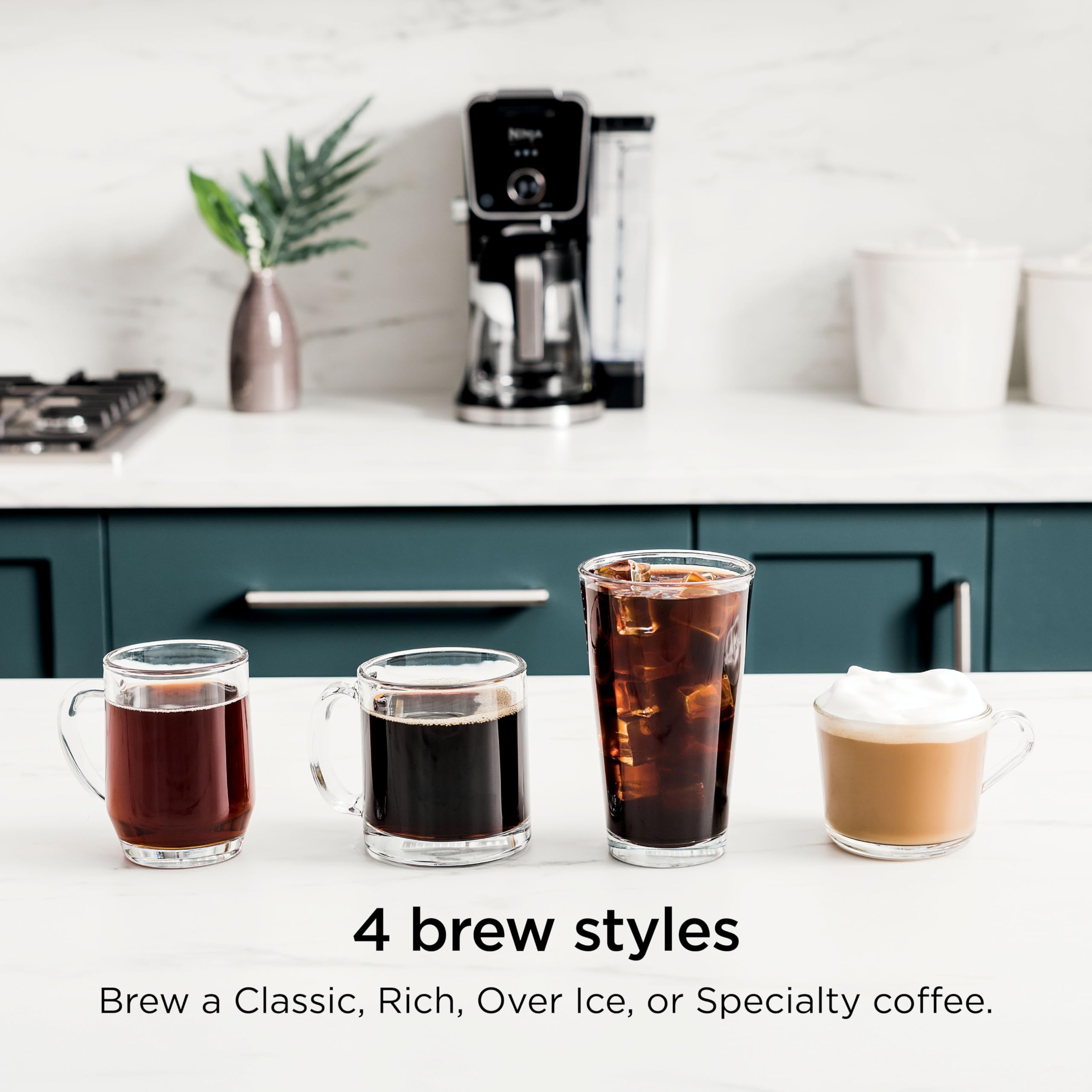 Ninja 12-Cup Programmable Coffee Brewer, 2 Brew Styles, Adjustable Warm Plate, 60oz Water Reservoir, Delay Brew - Black/Stainless Steel