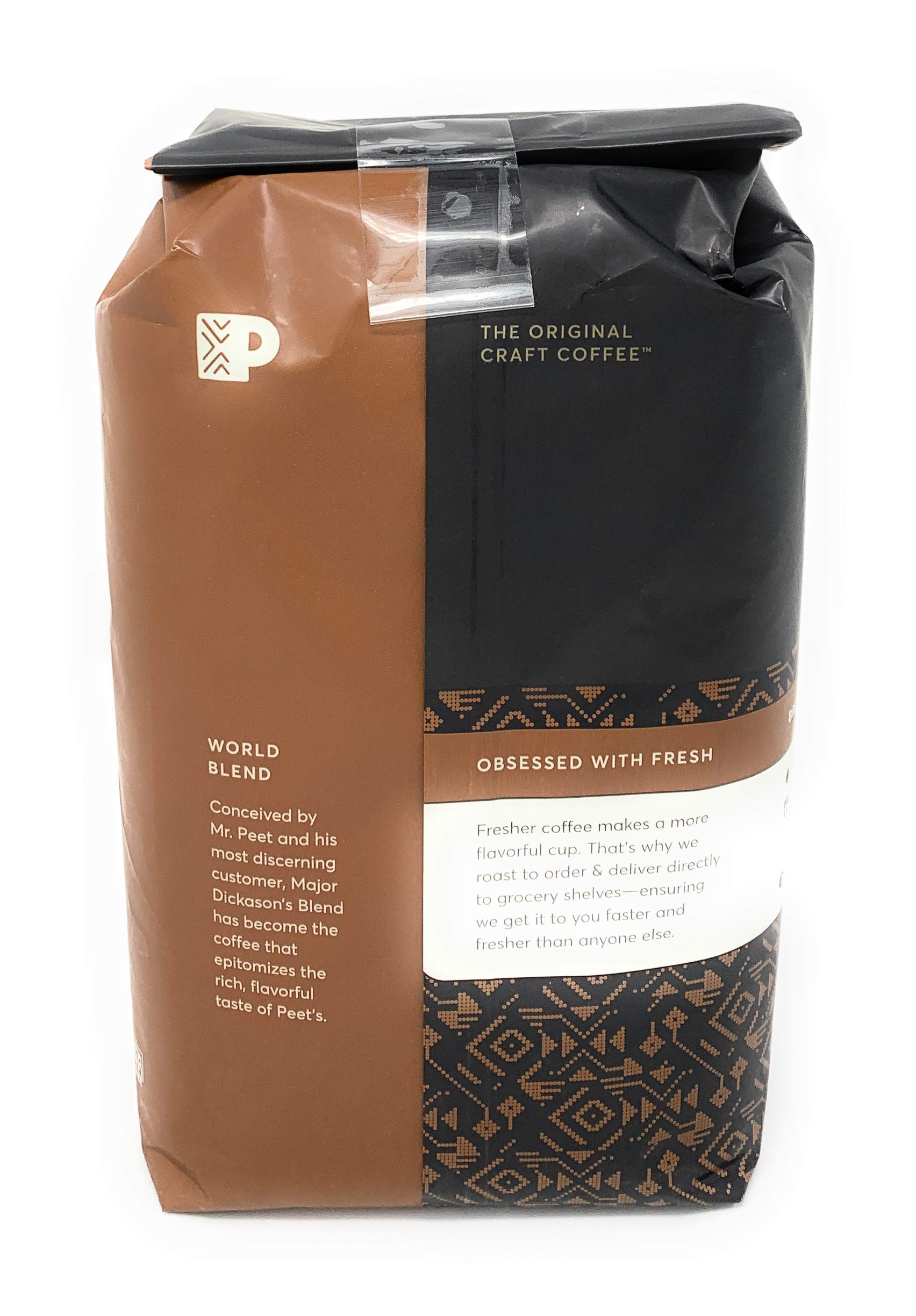 Peet's Coffee, Dark Roast Whole Bean Coffee, 100% Arabica Coffee - Major Dickason's Blend 18 Ounce Bag