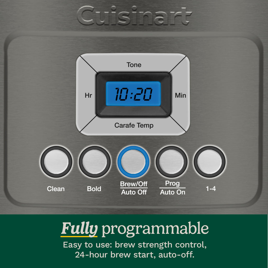 Cuisinart 14-Cup Coffee Maker, Programmable PerfecTemp Glass Carafe Coffee Machine with 1-4 Cup Setting, Brew Strength Control and Pause, Stainless Steel, DCC-3200NAS