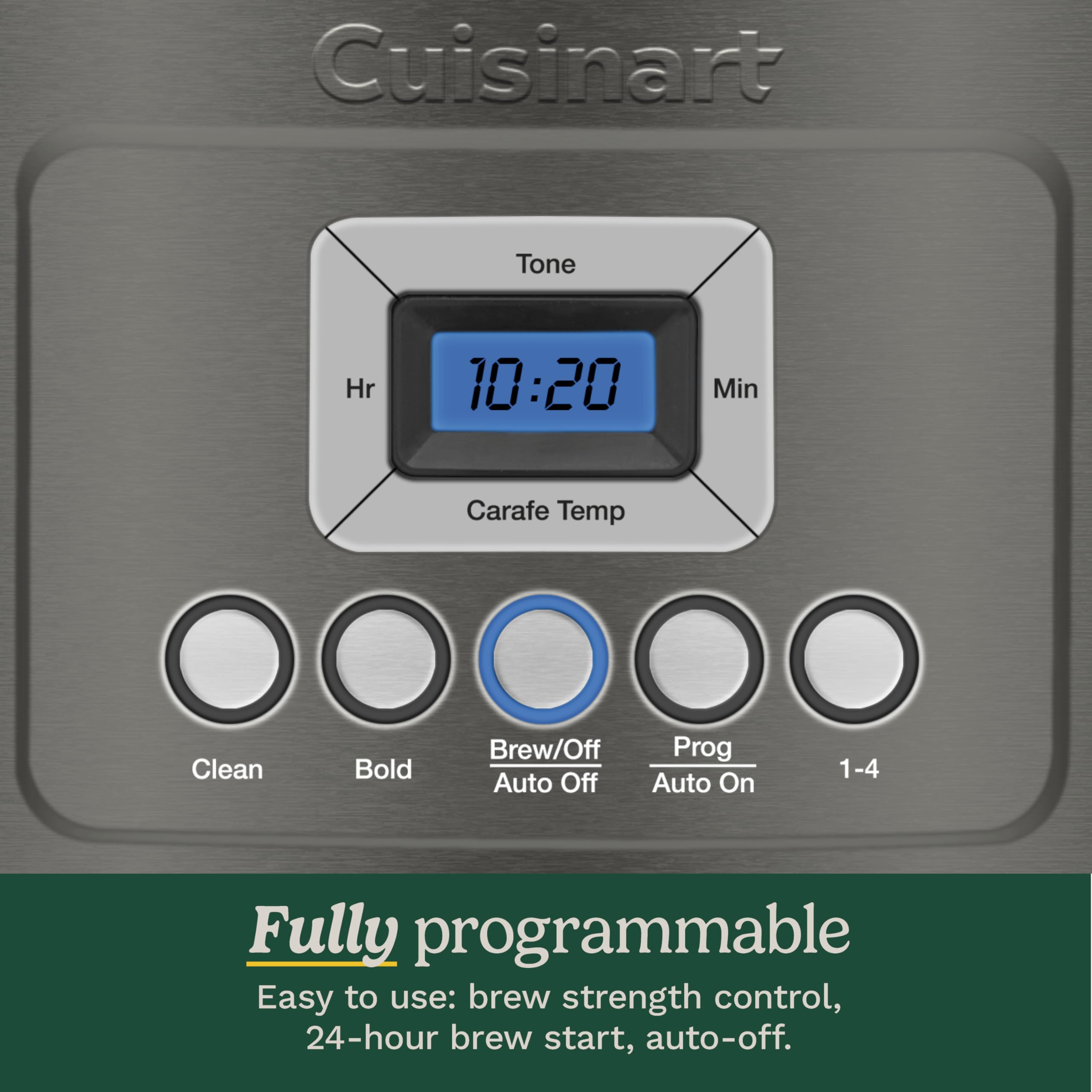 Cuisinart 14-Cup Coffee Maker, Programmable PerfecTemp Glass Carafe Coffee Machine with 1-4 Cup Setting, Brew Strength Control and Pause, Stainless Steel, DCC-3200NAS