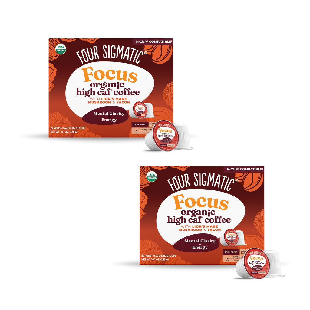Four Sigmatic Mushroom Coffee K-Cups | Organic Dark Roast Coffee with Lion’s Mane Mushroom Powder & Yacon | Focus & Immune Support | Vegan & Keto | Sustainable Pods | 24 Count