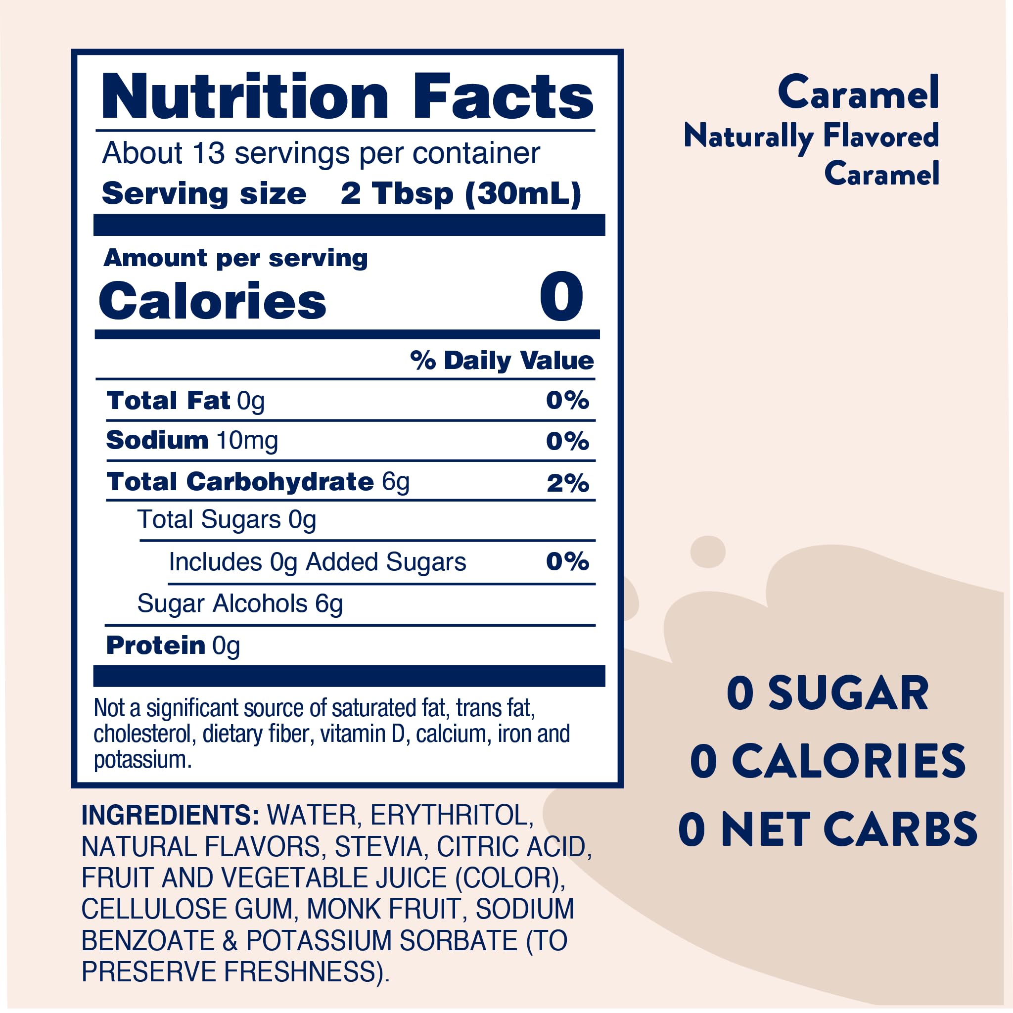 Jordan's Skinny Mixes Sugar Free Coffee Syrup, Cinnamon Dolce Coffee Flavoring Syrup, Naturally Sweetened Zero Calorie Drink Mix, Lattes, Baking or Protein Shake, Dairy & Gluten Free, 12.7 Fl Oz