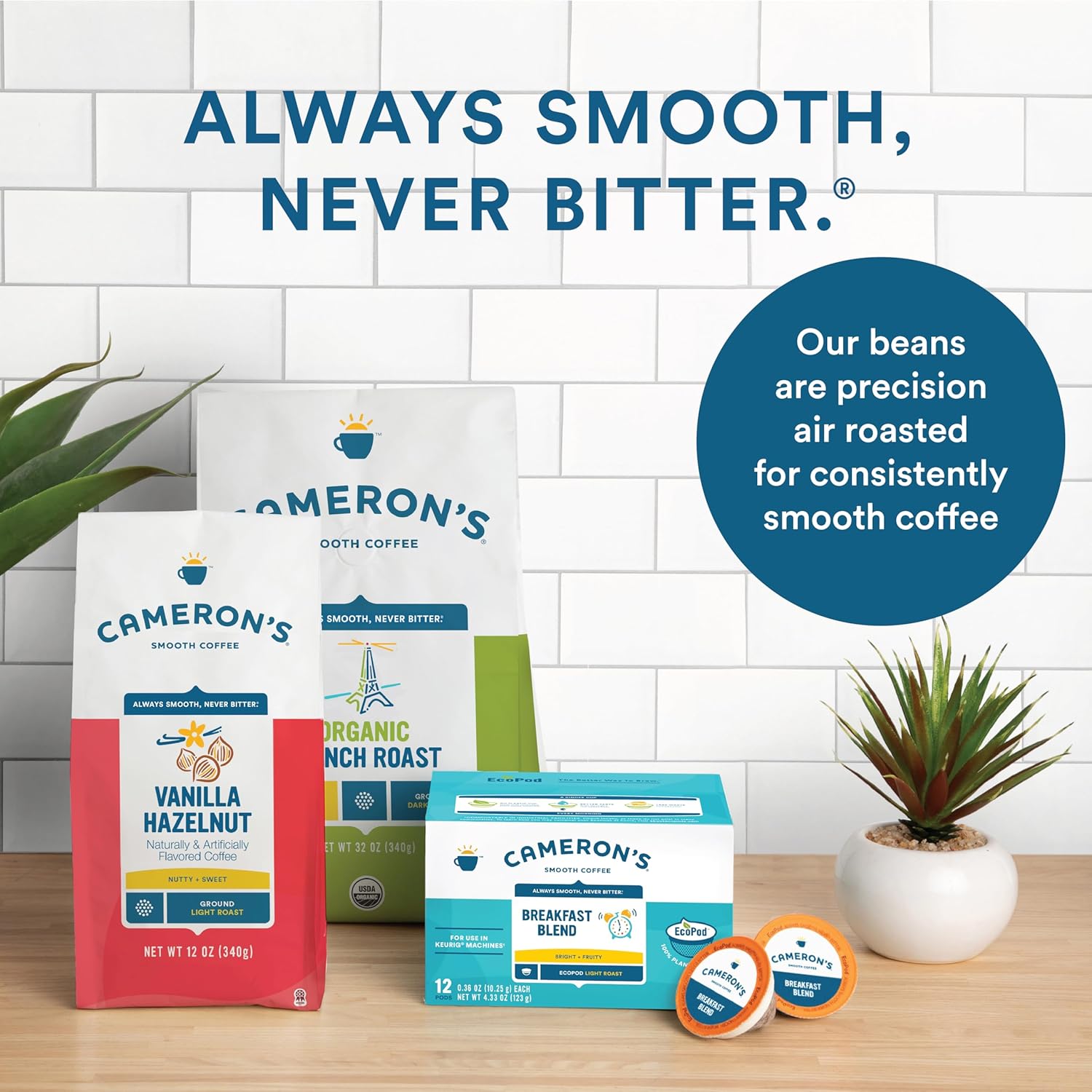 Cameron's Coffee Roasted Whole Bean Coffee, Breakfast Blend, 32 Ounce