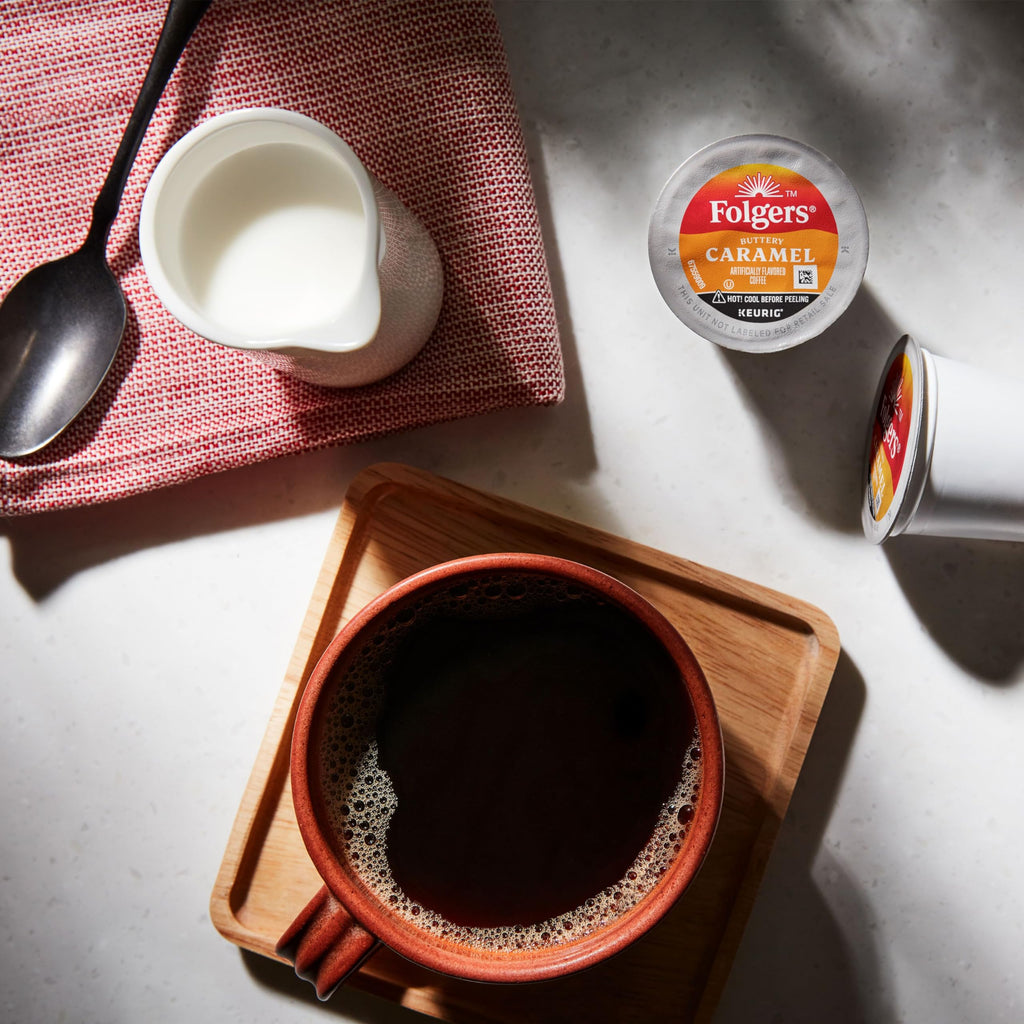 Folgers French Vanilla Artificially Flavored Coffee, Keurig K-Cup pods, 10 Count Box (Pack of 6)