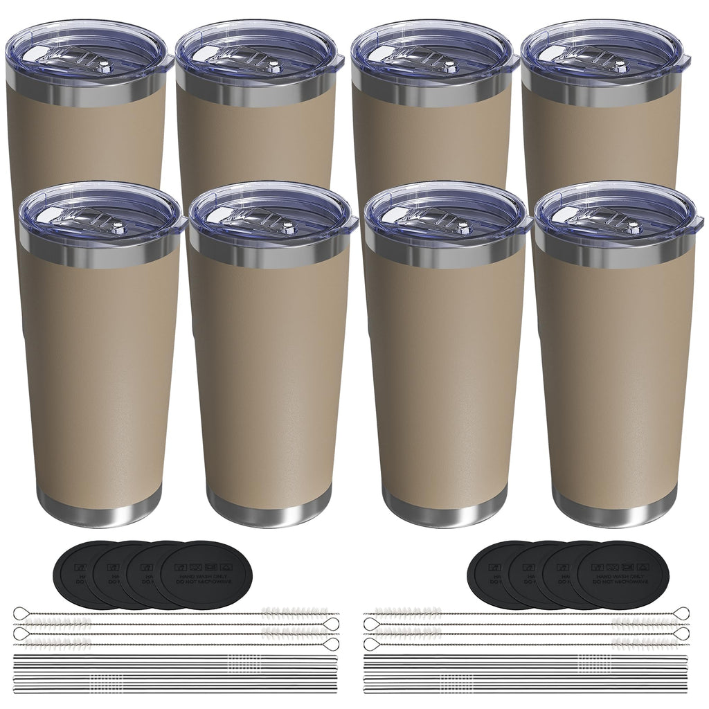 Travel Coffee Tumbler 20oz, Travel Coffee Mug with Dual Lids and Straw, Stainless Steel Double Wall Vacuum Insulated Tumbler for Hot/Iced Drinks (Textured Matte, Navy Blue)