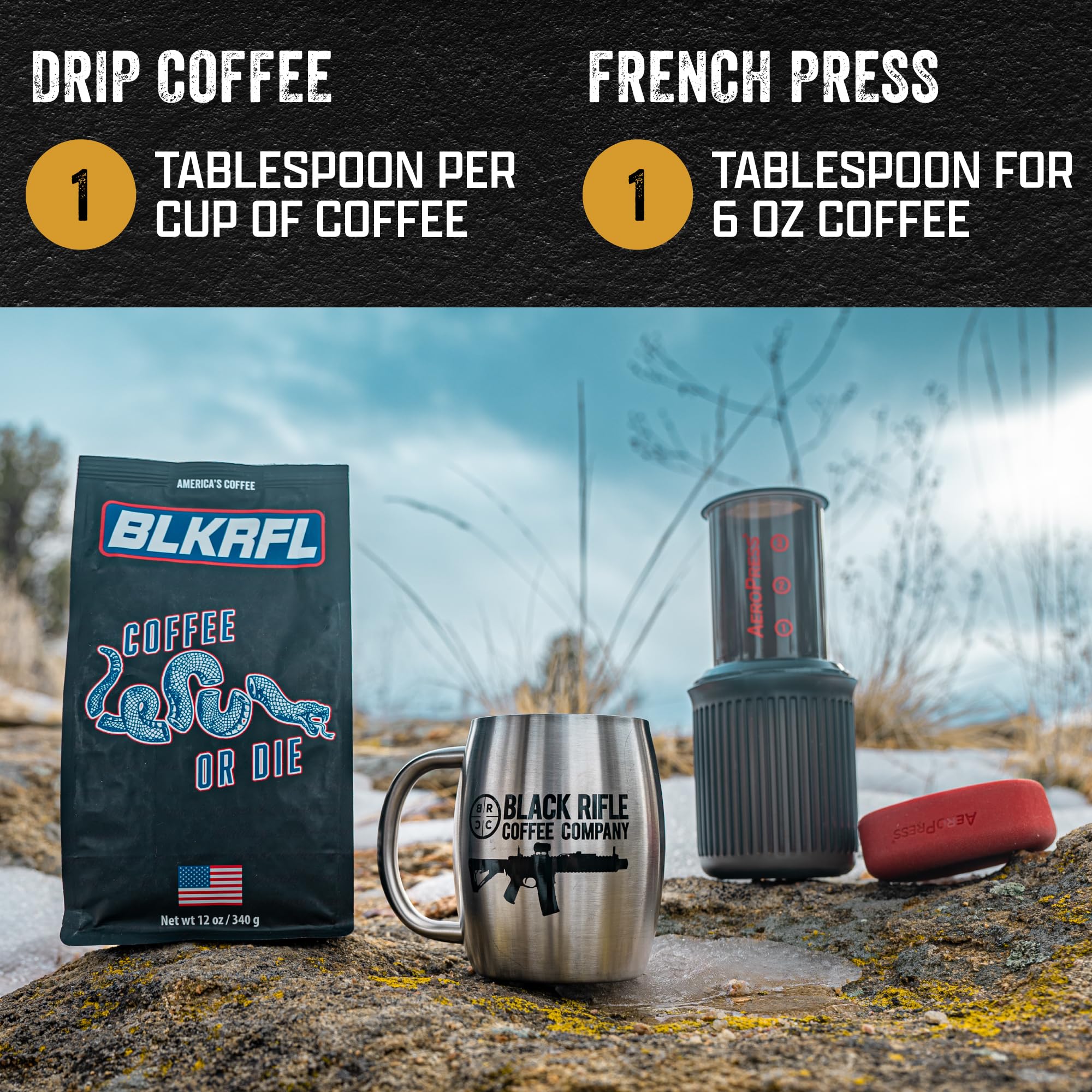 Black Rifle Coffee Company Just Black, 18oz Bag, Ground Coffee Medium Roast - Roasted Blend Made from Arabica Beans - Colombian & Brazilian Beans - Veteran Founded & American Made