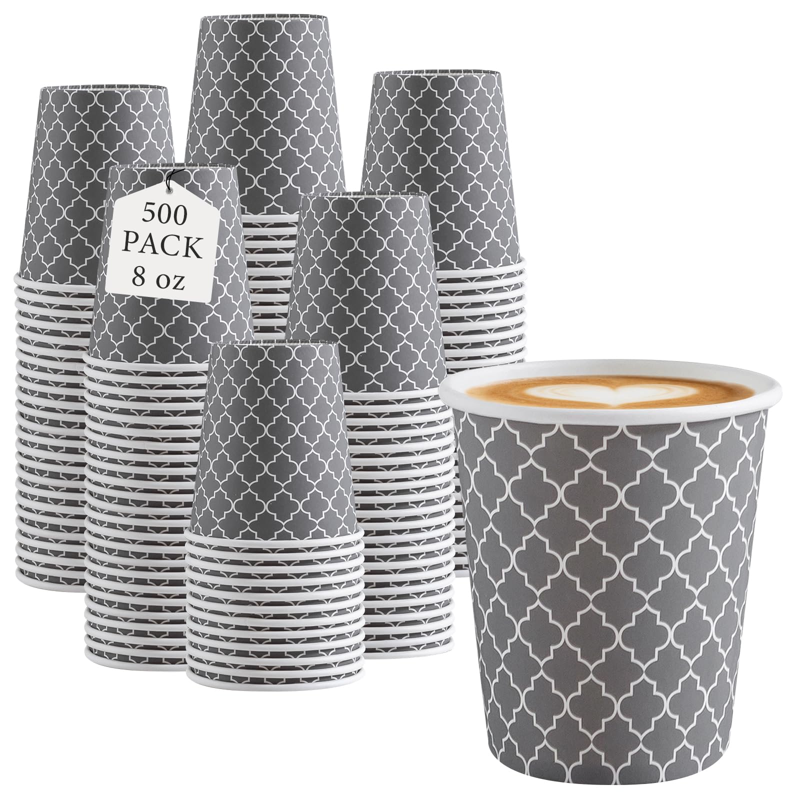 Lamosi Coffee Cups 12 oz 180 Pack, Disposable Paper Coffee Cups, Disposable Cups,12 oz Hot Cup,12oz Paper Insulated Cup for Cold Hot Drinks (No Lids)