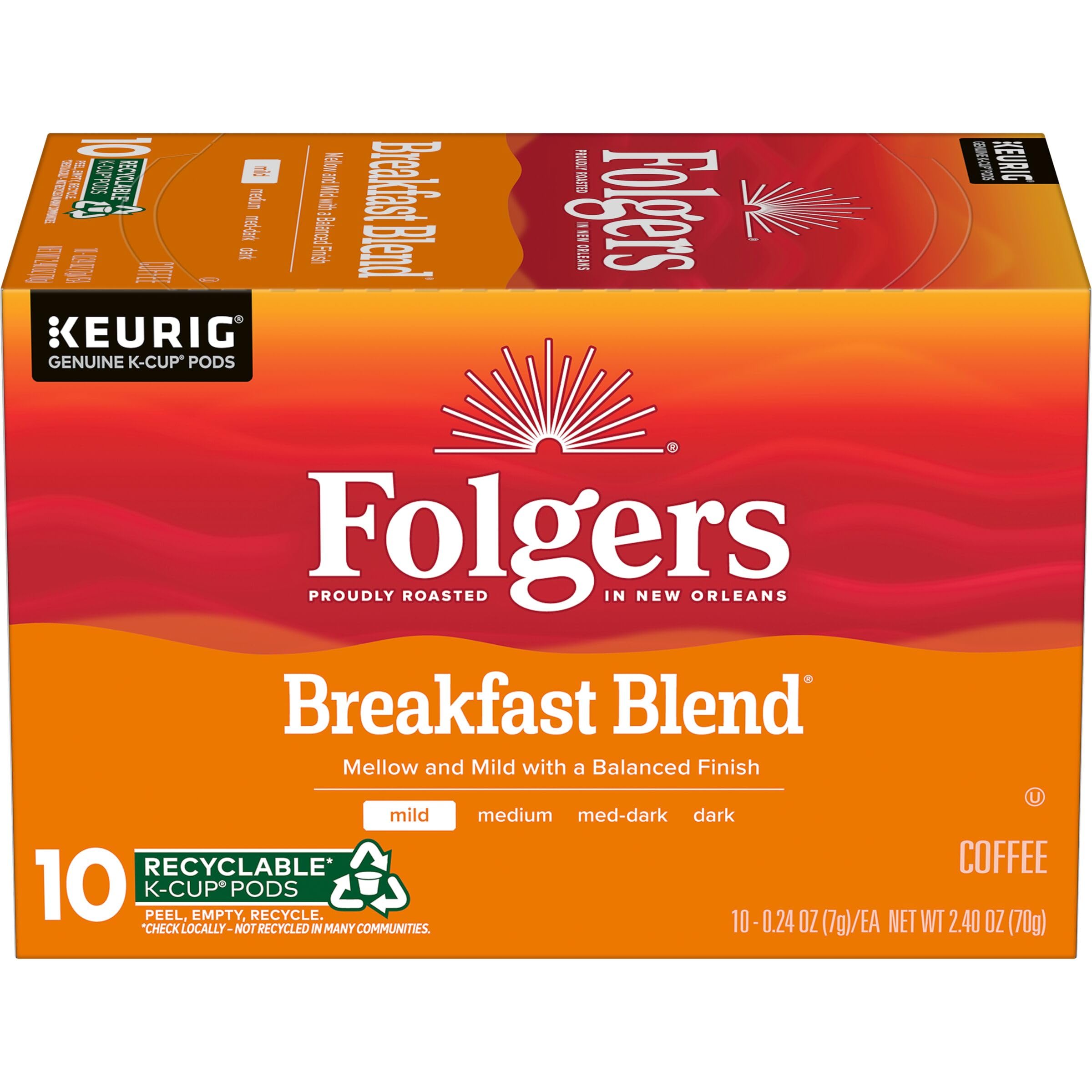 Folgers Black Silk, Dark Roast Coffee, Keurig K-Cup Pods, 12-Count Boxes (Pack of 6)