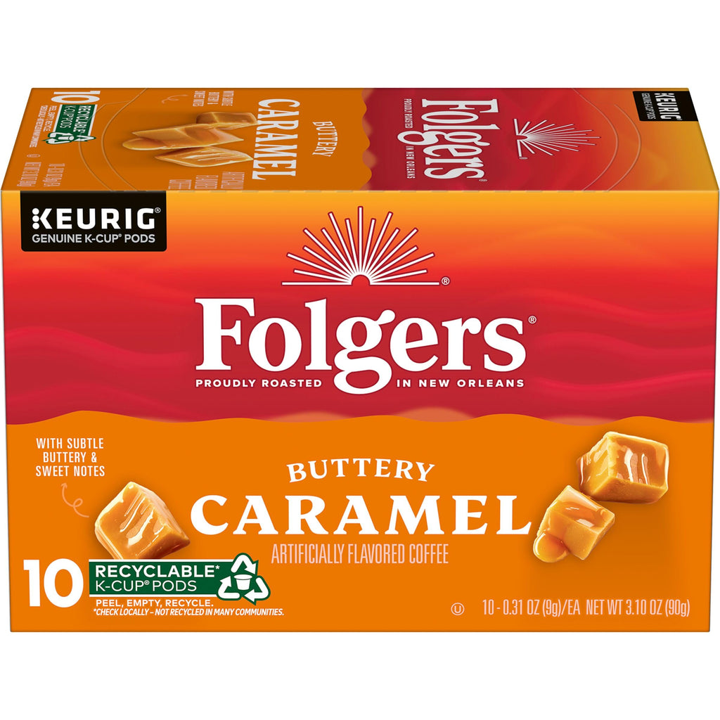 Folgers French Vanilla Artificially Flavored Coffee, Keurig K-Cup pods, 10 Count Box (Pack of 6)