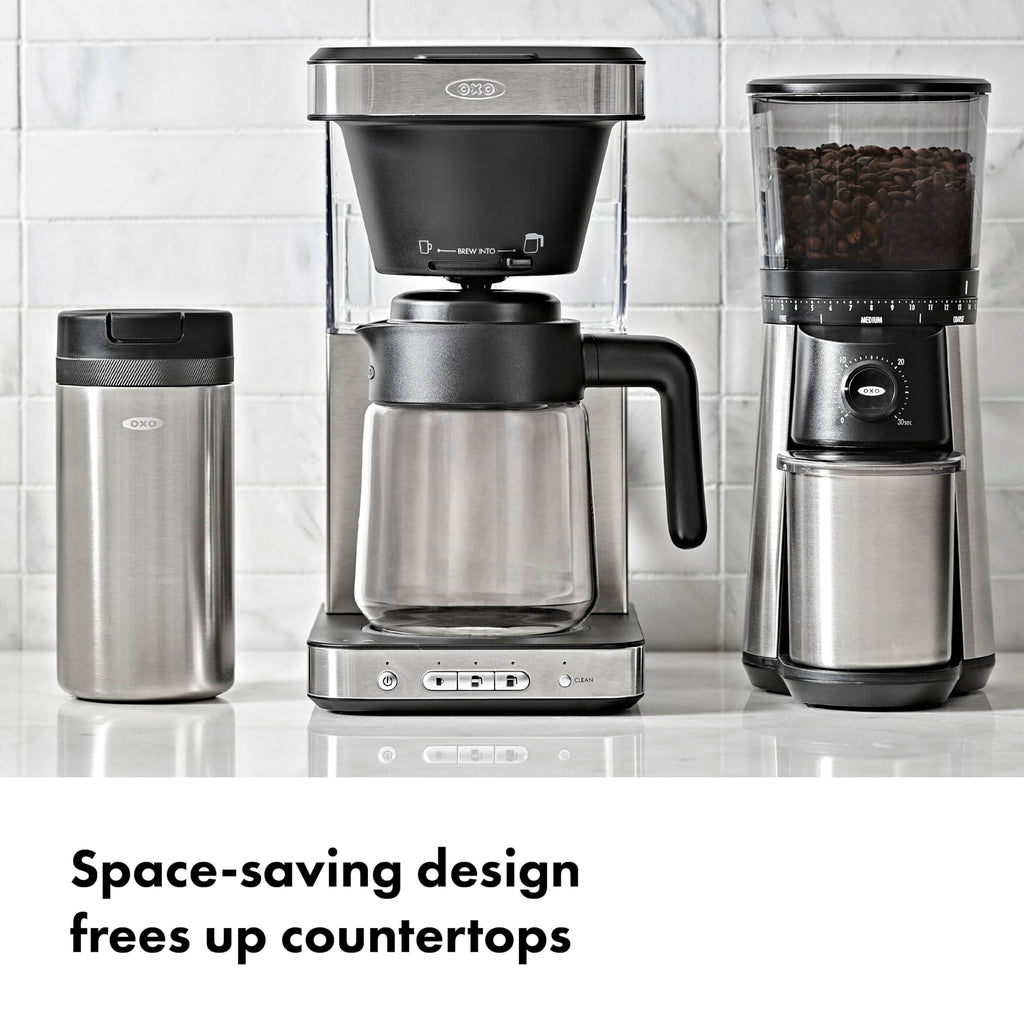 OXO Brew 8-Cup Coffee Maker - Single-Serve & Carafe, Thermal Stainless Steel, SCA Certified