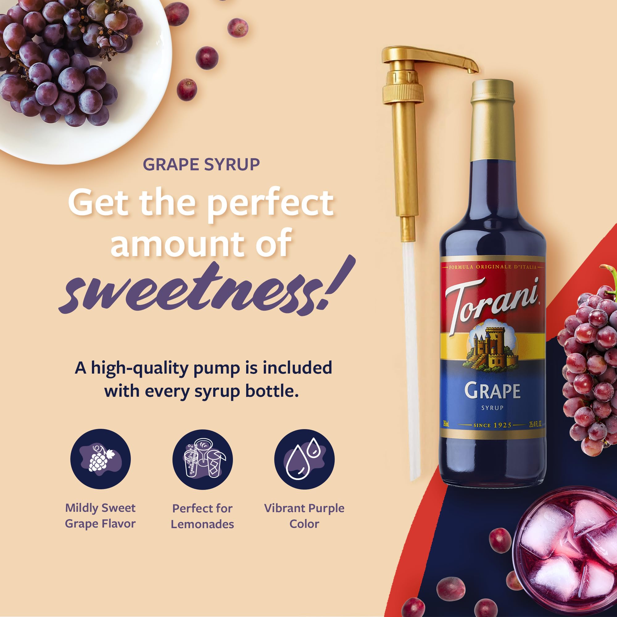 Torani Coffee Syrup, Vanilla Flavored Syrup for Drinks, Pump Included, 25.4 Fl Oz