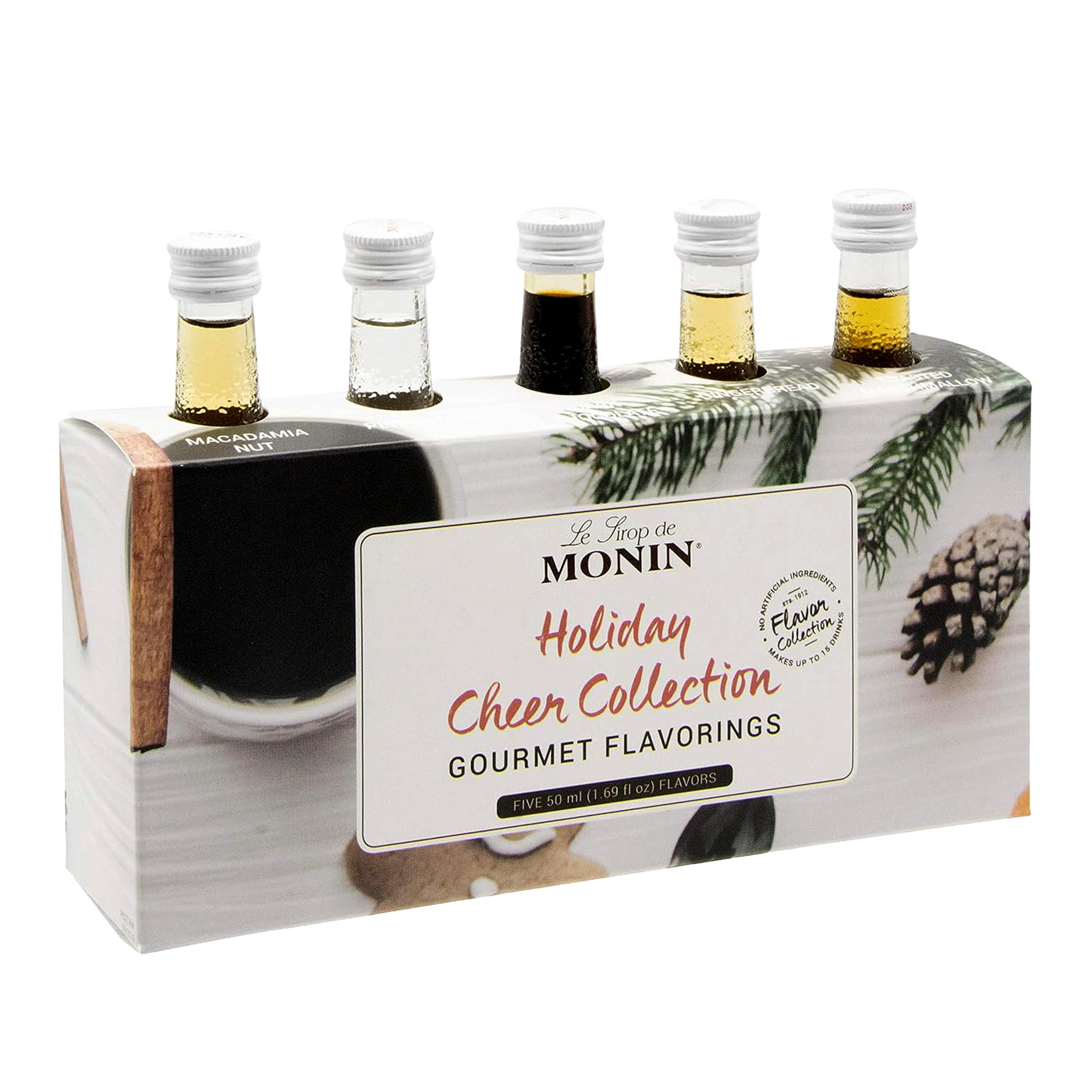 Monin - Gourmet Flavorings Coffee Collection (Caramel, Amaretto, Hazelnut, Irish Cream, Vanilla) | Clean Label, No Artificial Flavors, No Artificial Preservatives (5-pack, 50 ml each)