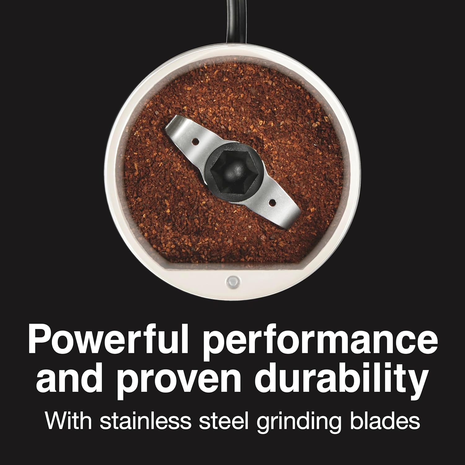 Proctor Silex Electric Coffee Grinder for Beans, Spices and More, Stainless Steel Blades, 12 Cups, White