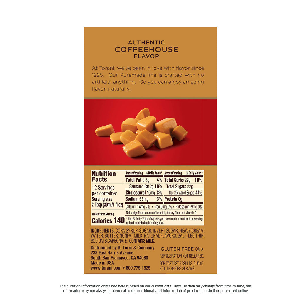 Torani Puremade Dessert & Drink Sauce Variety Pack, Chocolate Caramel, Dark Chocolate, White Chocolate & Caramel, 16.5 fl oz (Set of 4)