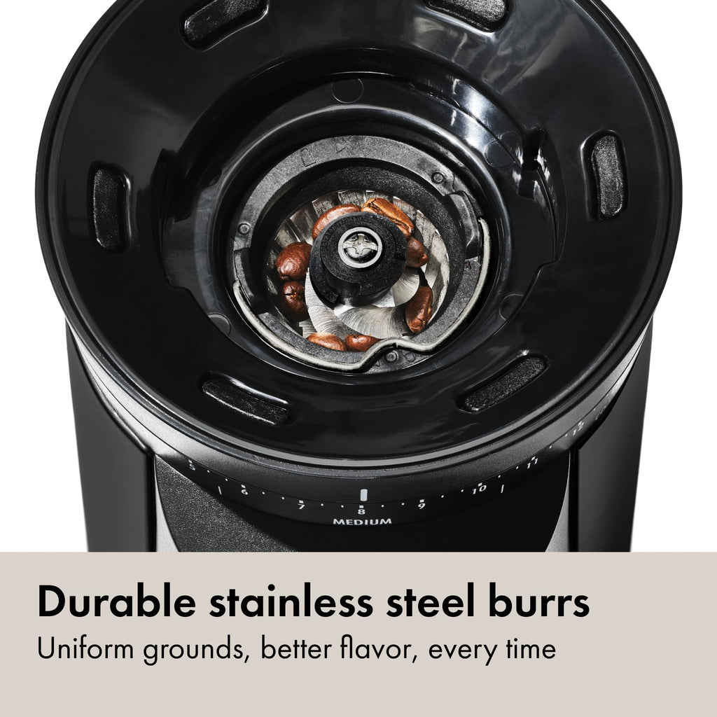 OXO Brew Conical Burr Coffee Grinder - Silver, Stainless Steel Burrs, One-Touch Automatic Smart Grind
