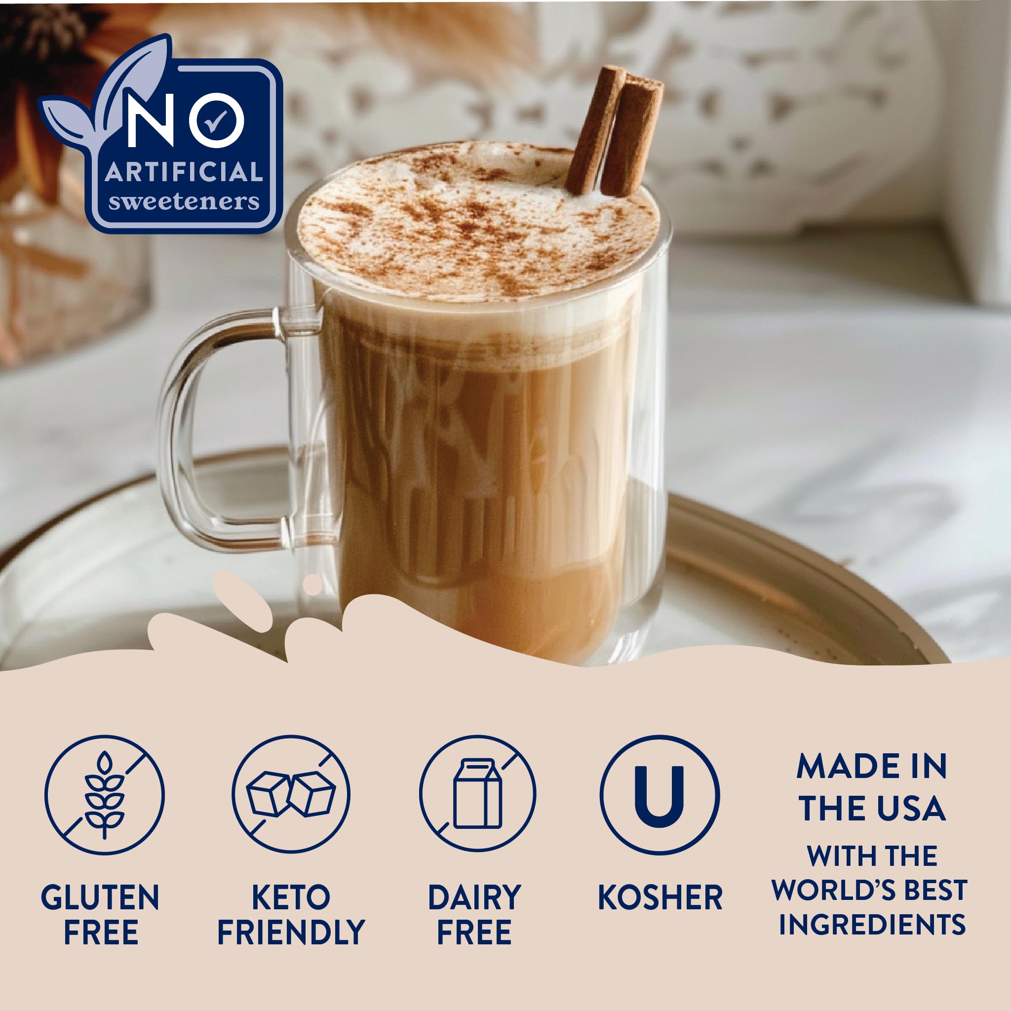 Jordan's Skinny Mixes Sugar Free Coffee Syrup, Cinnamon Dolce Coffee Flavoring Syrup, Naturally Sweetened Zero Calorie Drink Mix, Lattes, Baking or Protein Shake, Dairy & Gluten Free, 12.7 Fl Oz