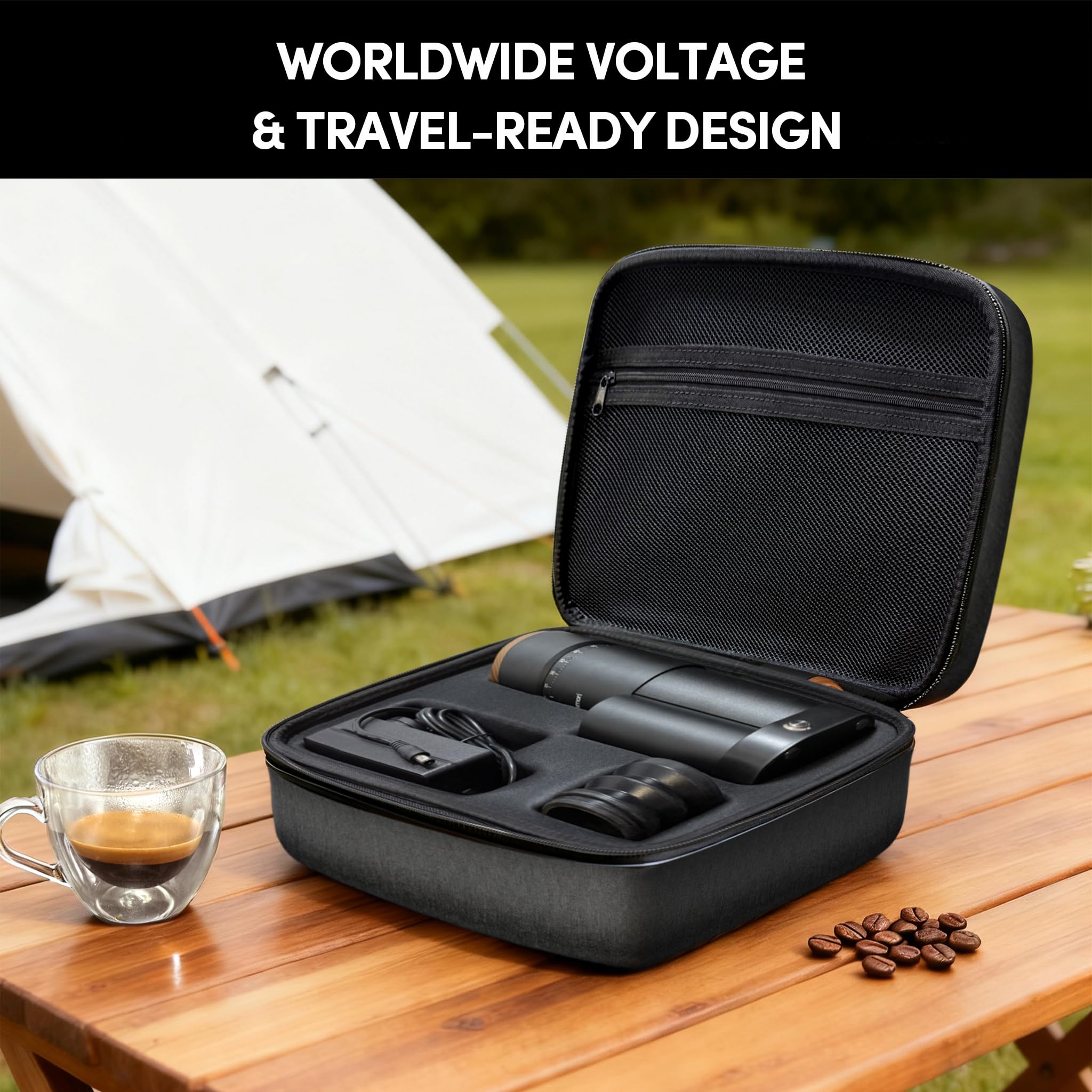 Burr Coffee Grinder,Wirsh Portable Electric Grinder Geimori T38 Plus,Espresso Grinder with Conical Burr,Stepless Grind Settings from Fine to Coarse for Espresso,Drip,French Press,Home&Travel Use