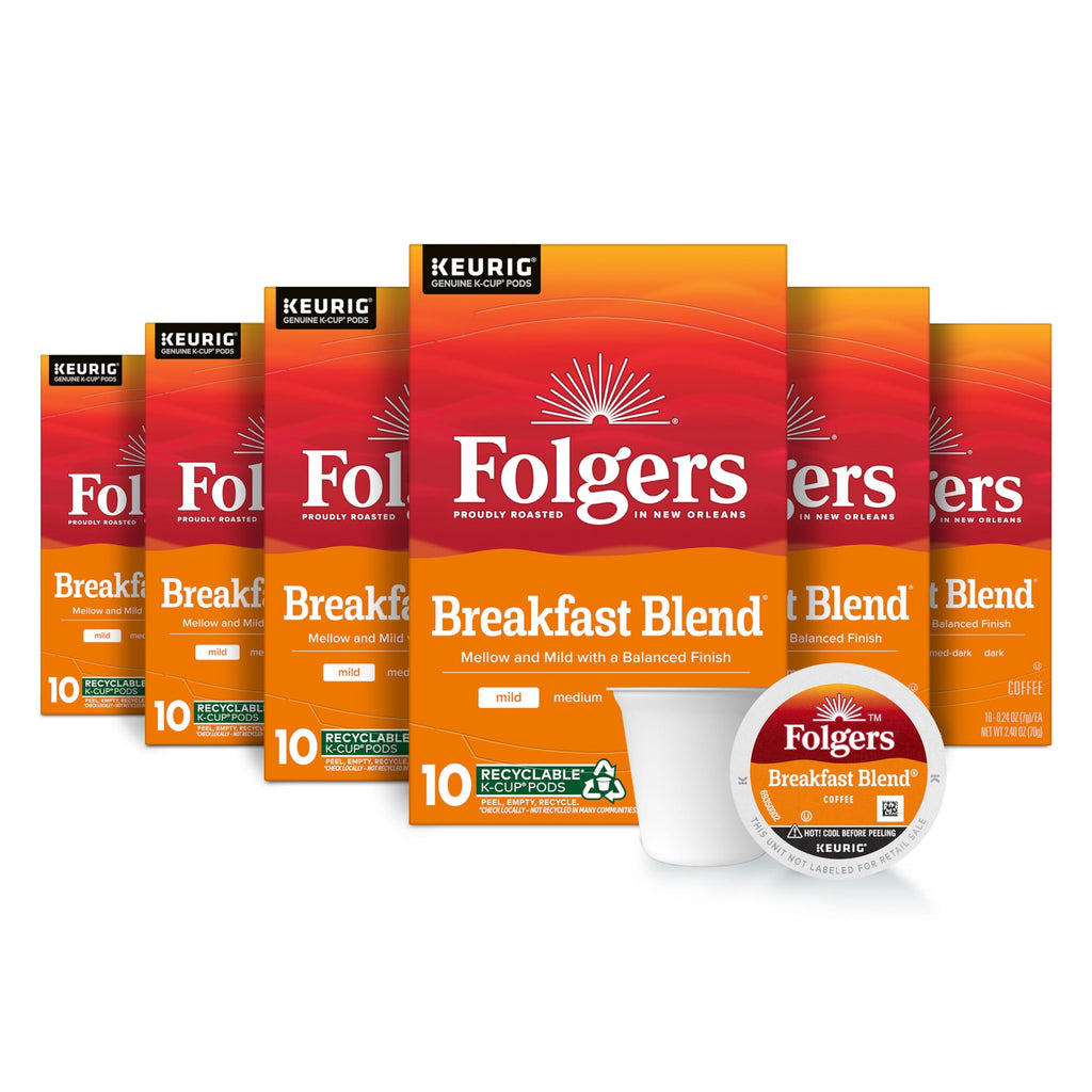 Folgers Black Silk, Dark Roast Coffee, Keurig K-Cup Pods, 12-Count Boxes (Pack of 6)