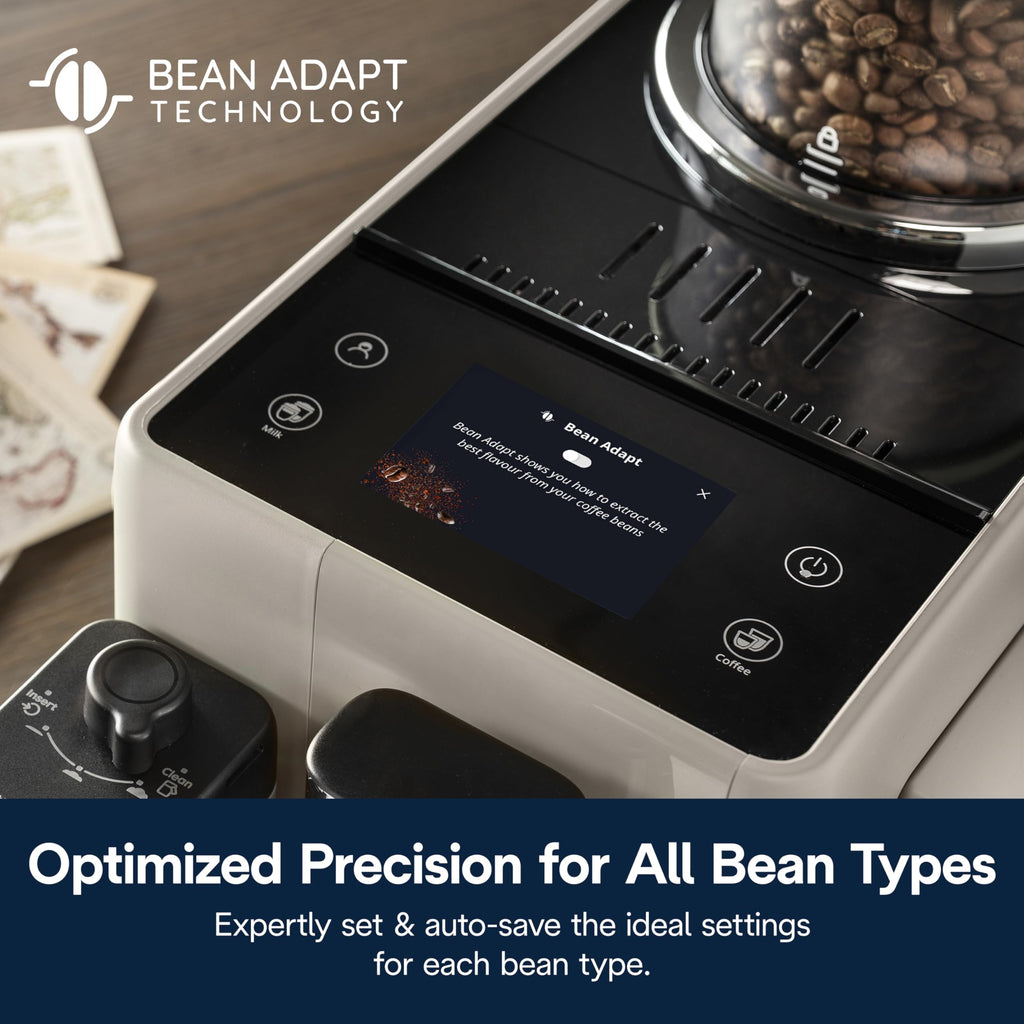 De'Longhi Rivelia Automatic Espresso Machine with Grinder & Milk Frother – All-in-One Coffee Maker, Hot & Iced Latte, Cappuccino, Bean Switch System, Burr Grinder, Compact Italian Design, Black