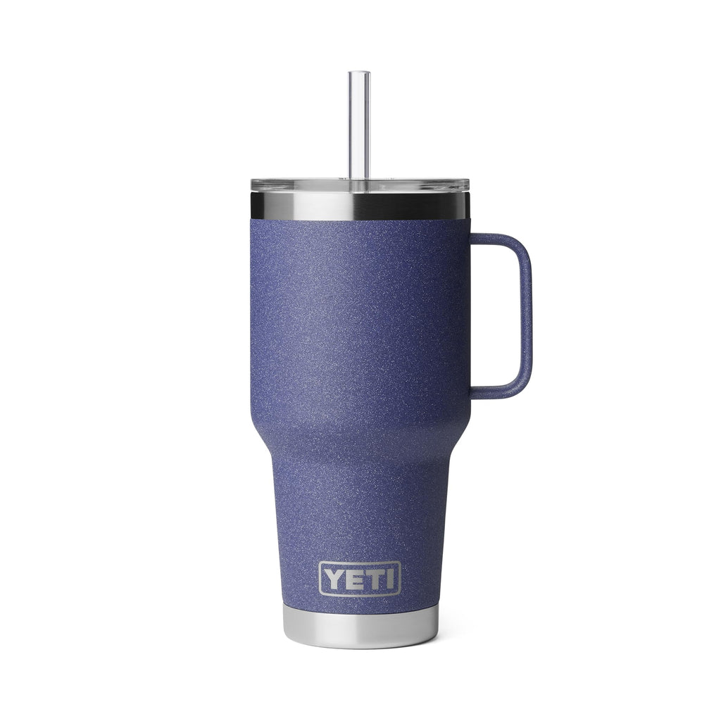 YETI Rambler 35 oz Tumbler with Handle and Straw Lid, Travel Mug Water Tumbler, Vacuum Insulated Cup with Handle, Stainless Steel, Moon Dust - Textured