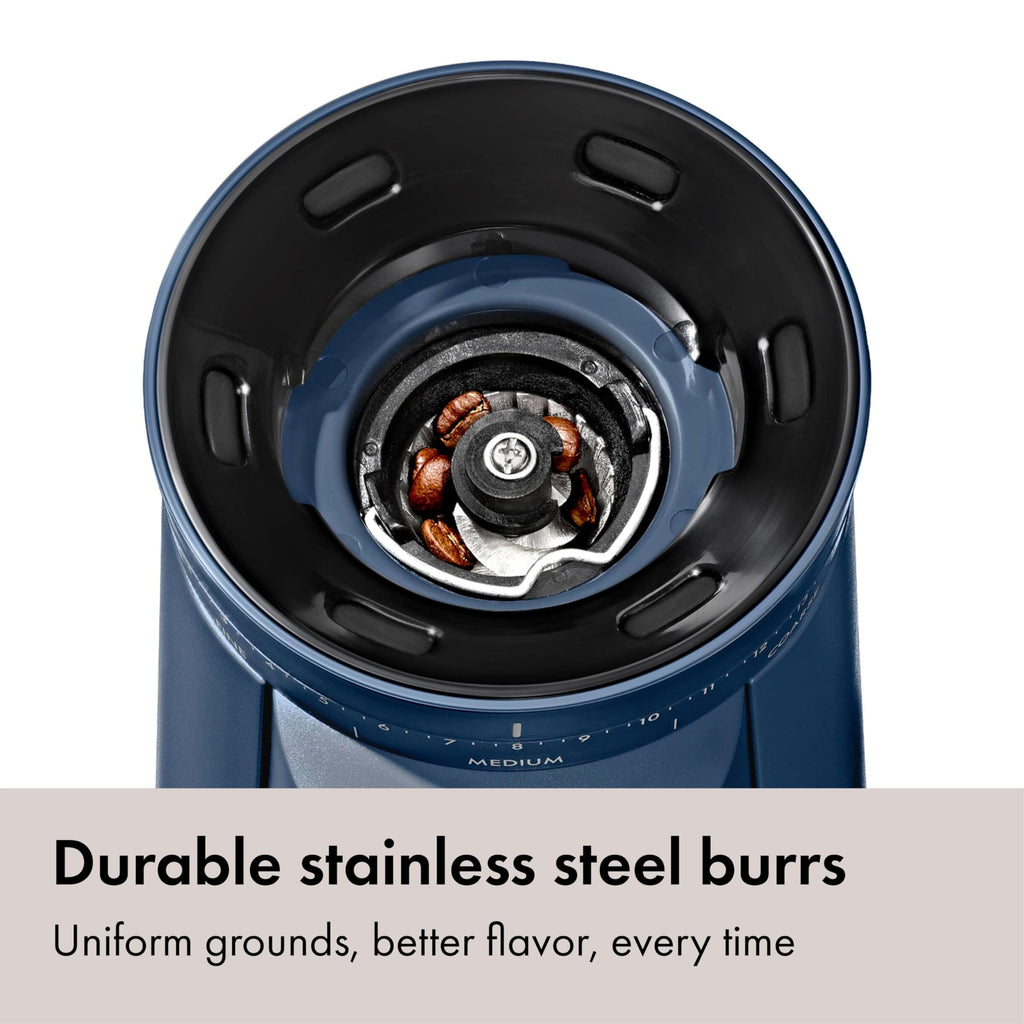 OXO Brew Conical Burr Coffee Grinder - Silver, Stainless Steel Burrs, One-Touch Automatic Smart Grind