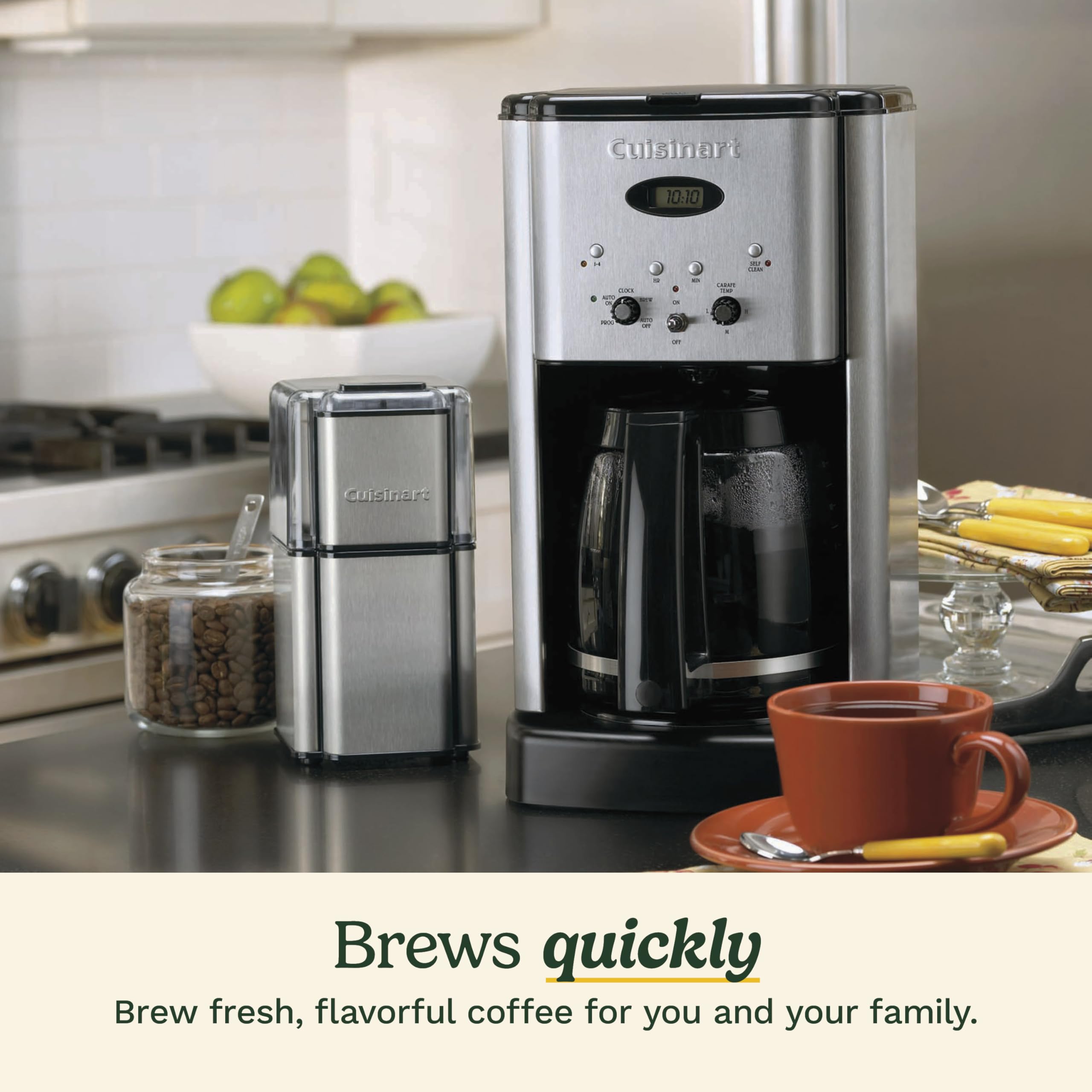 Cuisinart DCC-1200P1 Brew Central 12-Cup Programmable Coffeemaker Coffee Maker, Carafe, Brushed Chrome