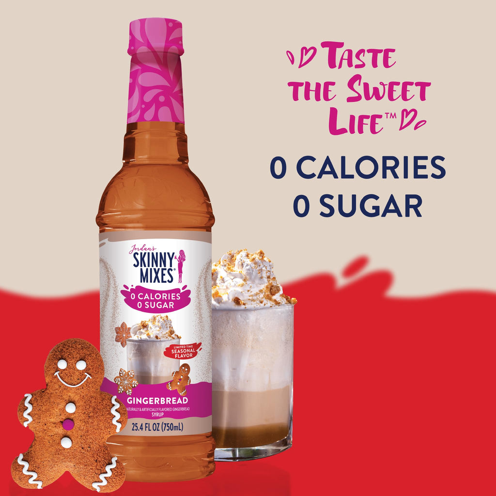 Jordan's Skinny Mixes Sugar Free Coffee Syrup, Holiday Fall Syrup Trio Coffee Flavoring Syrup, Zero Calorie Drink Mix for Lattes, Baking, Protein Shake, Dairy & Gluten Free, Kosher,12.7 Fl Oz, 3 Pack