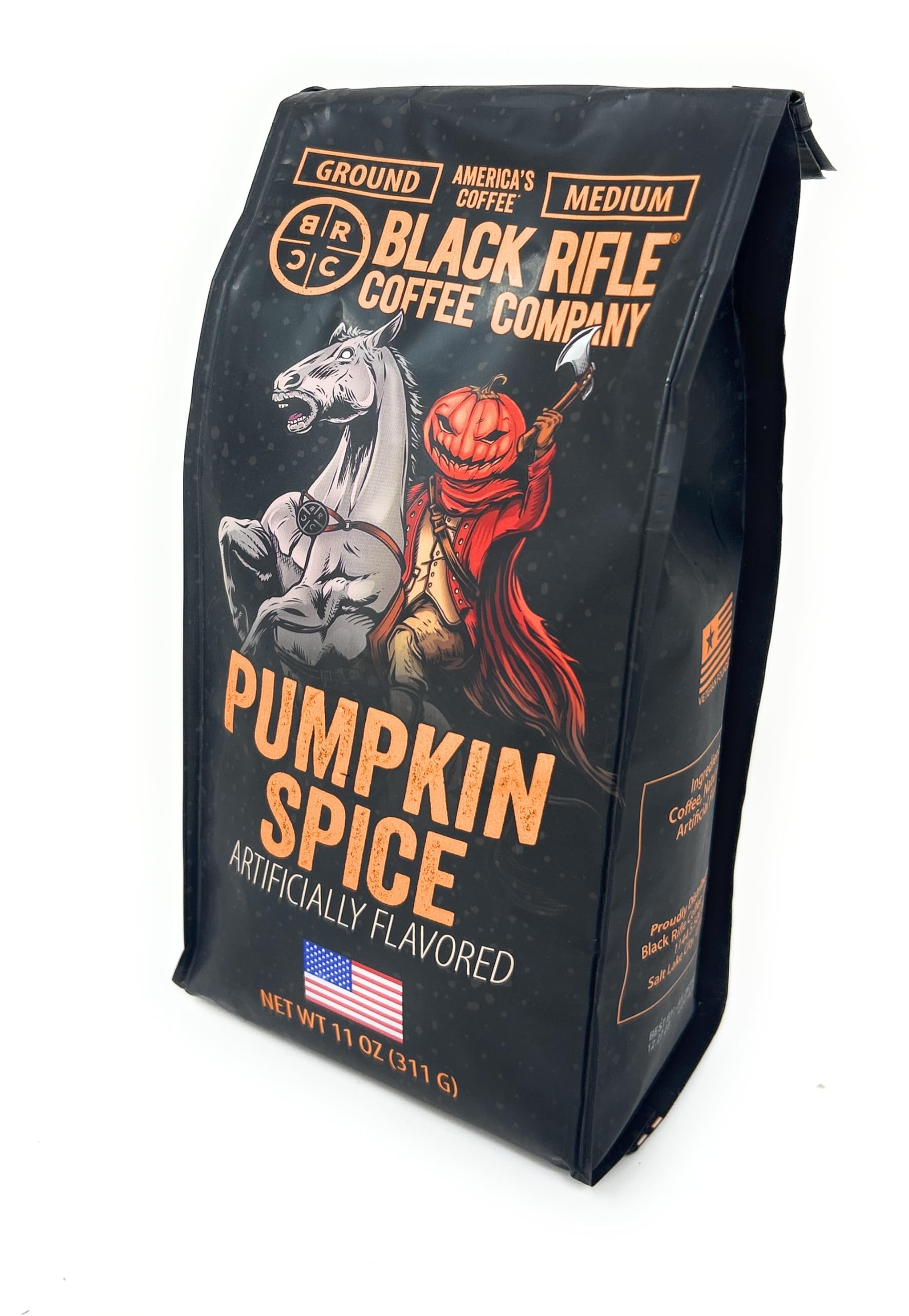 Black Rifle Coffee Company Just Black, 18oz Bag, Ground Coffee Medium Roast - Roasted Blend Made from Arabica Beans - Colombian & Brazilian Beans - Veteran Founded & American Made