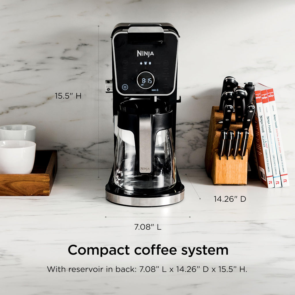 Ninja 12-Cup Programmable Coffee Brewer, 2 Brew Styles, Adjustable Warm Plate, 60oz Water Reservoir, Delay Brew - Black/Stainless Steel