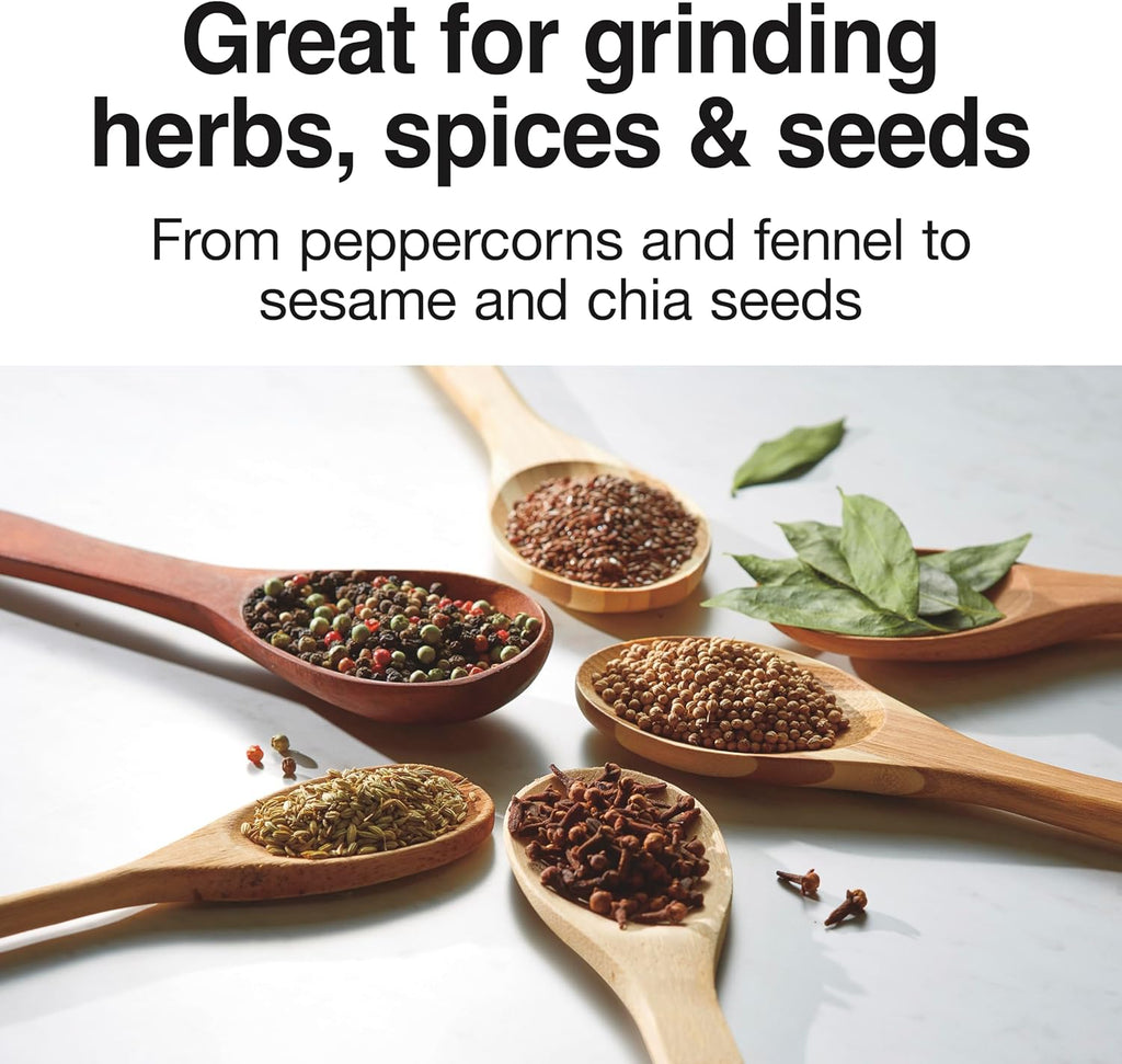 Proctor Silex Electric Coffee Grinder for Beans, Spices and More, Stainless Steel Blades, 12 Cups, White