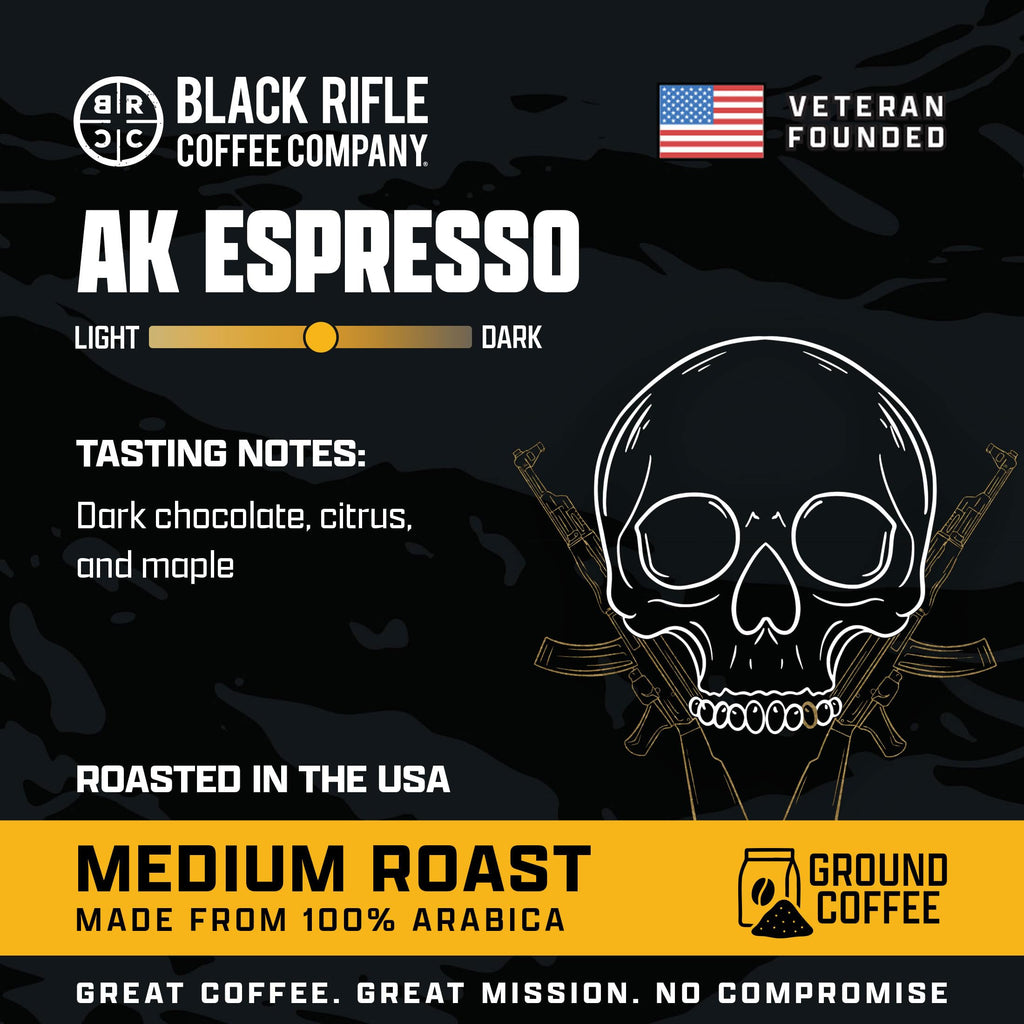 Black Rifle Coffee Company Just Black, 18oz Bag, Ground Coffee Medium Roast - Roasted Blend Made from Arabica Beans - Colombian & Brazilian Beans - Veteran Founded & American Made