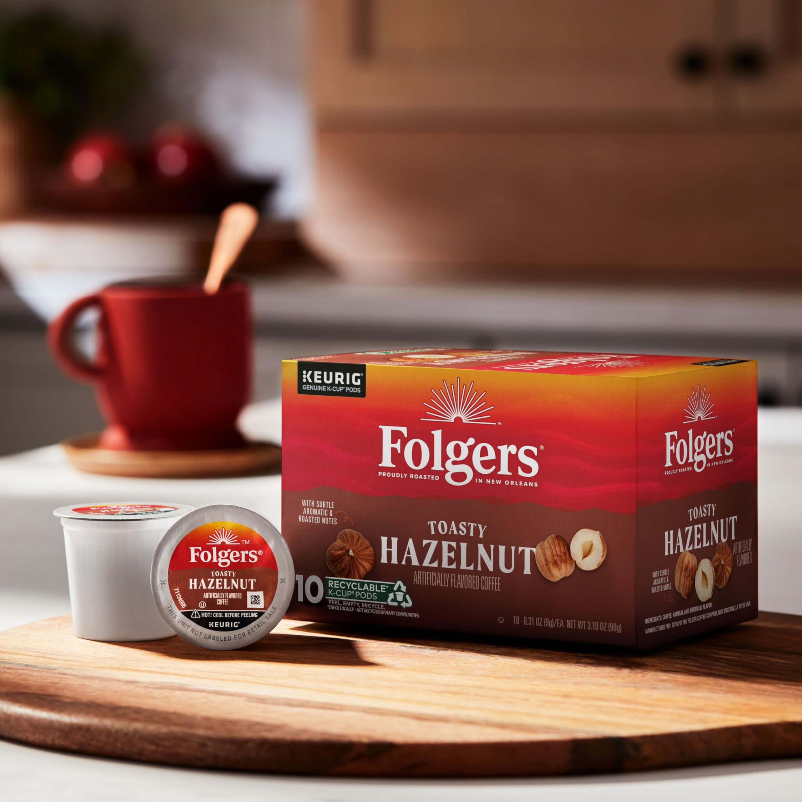 Folgers French Vanilla Artificially Flavored Coffee, Keurig K-Cup pods, 10 Count Box (Pack of 6)
