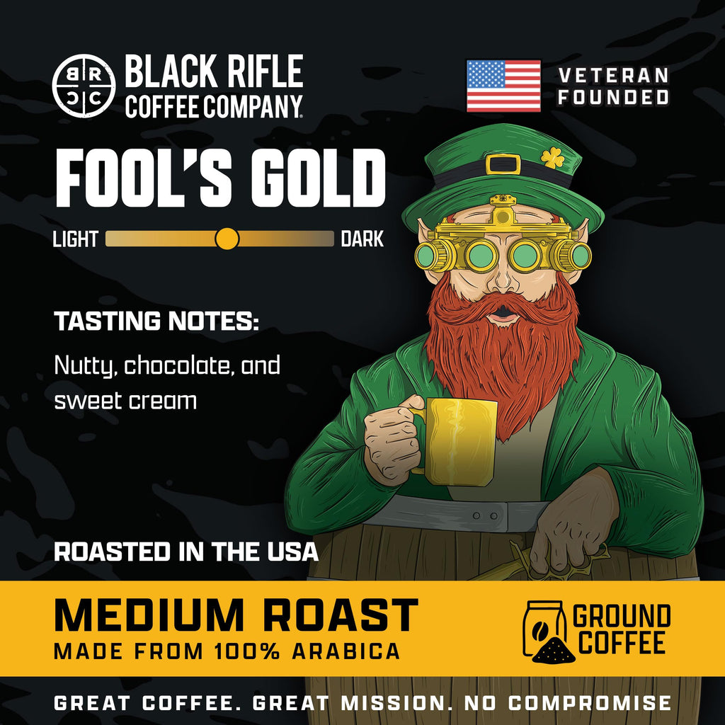 Black Rifle Coffee Company Just Black, 18oz Bag, Ground Coffee Medium Roast - Roasted Blend Made from Arabica Beans - Colombian & Brazilian Beans - Veteran Founded & American Made