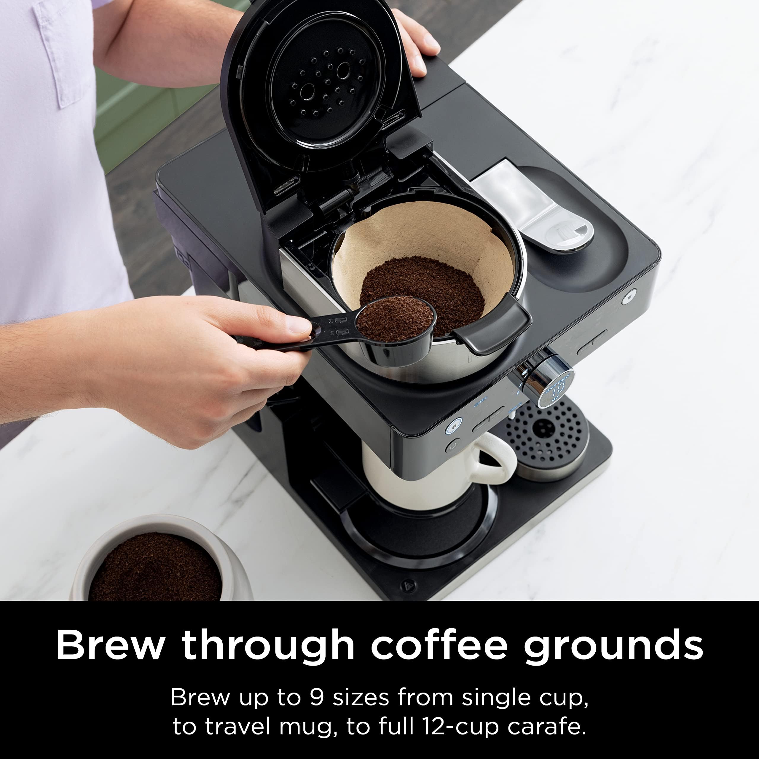 Ninja 12-Cup Programmable Coffee Brewer, 2 Brew Styles, Adjustable Warm Plate, 60oz Water Reservoir, Delay Brew - Black/Stainless Steel