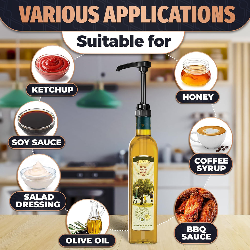 4 Pcs Coffee Syrup Pump Dispenser - Works as Skinny and Torani Syrup Pump - Fits Various 25.4 oz Bottles, Precise Dispensing 0.3oz & Lockable Design, Easy to Use & Clean, Ideal for Liquids