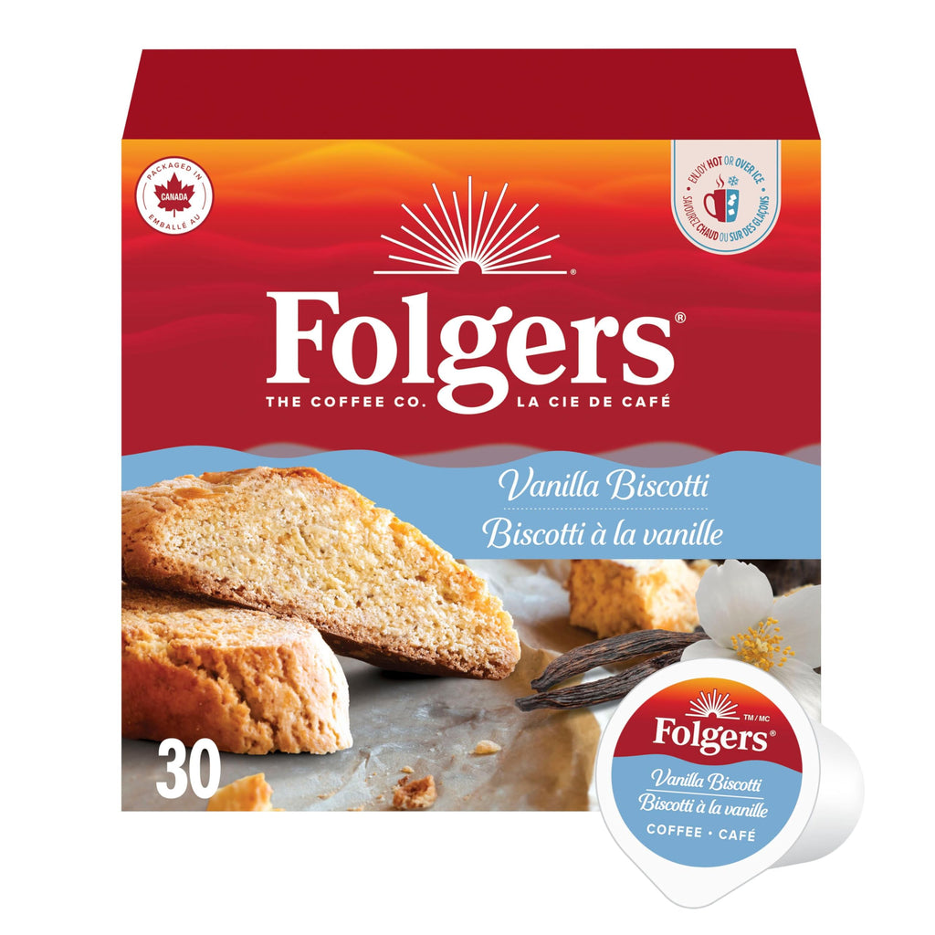 Folgers French Vanilla Artificially Flavored Coffee, Keurig K-Cup pods, 10 Count Box (Pack of 6)